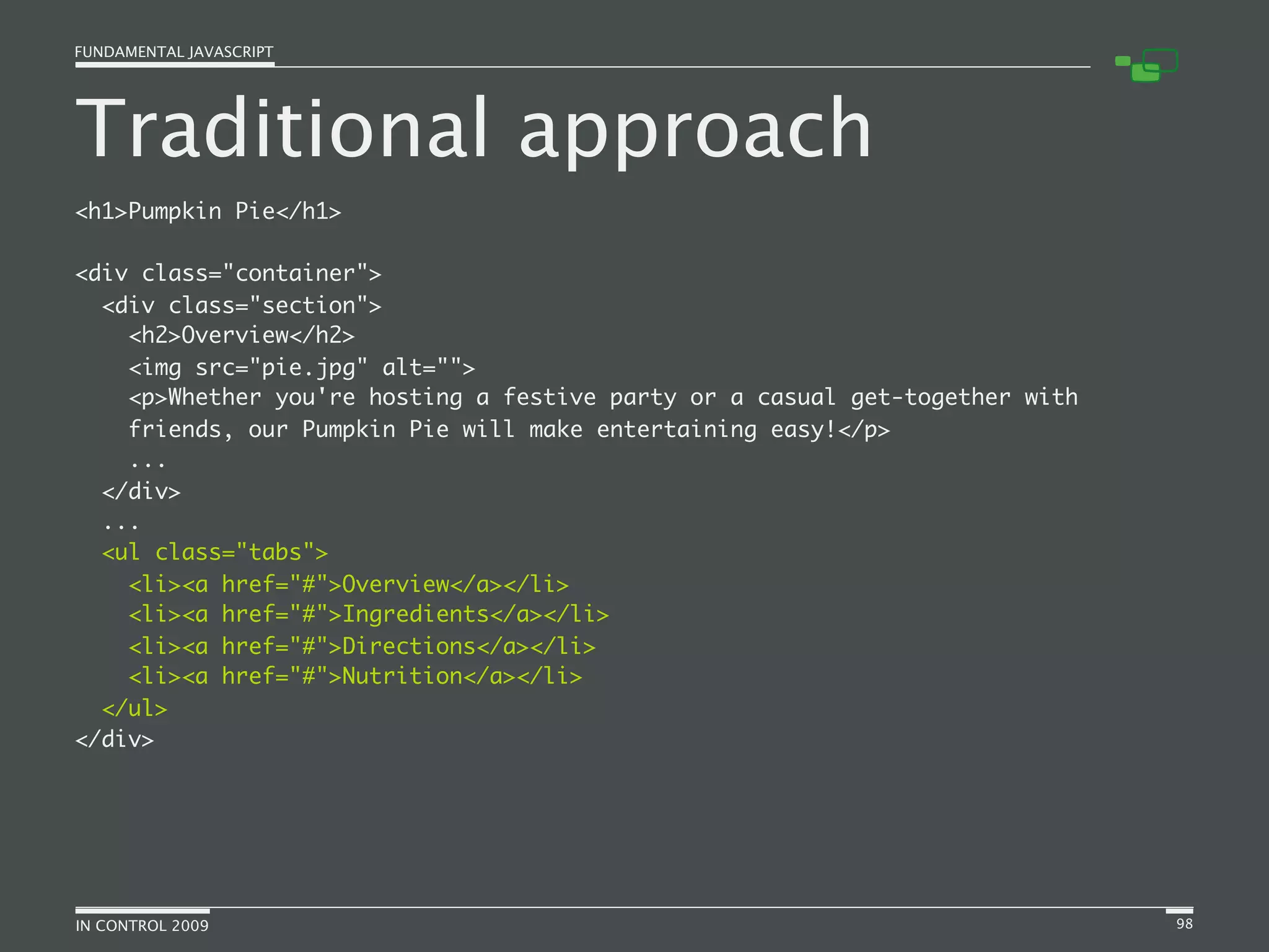 Fundamental JavaScript [In Control 2009]