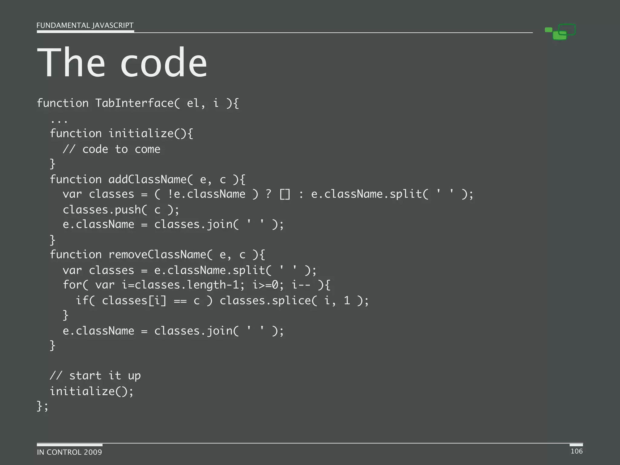 Fundamental JavaScript [In Control 2009]