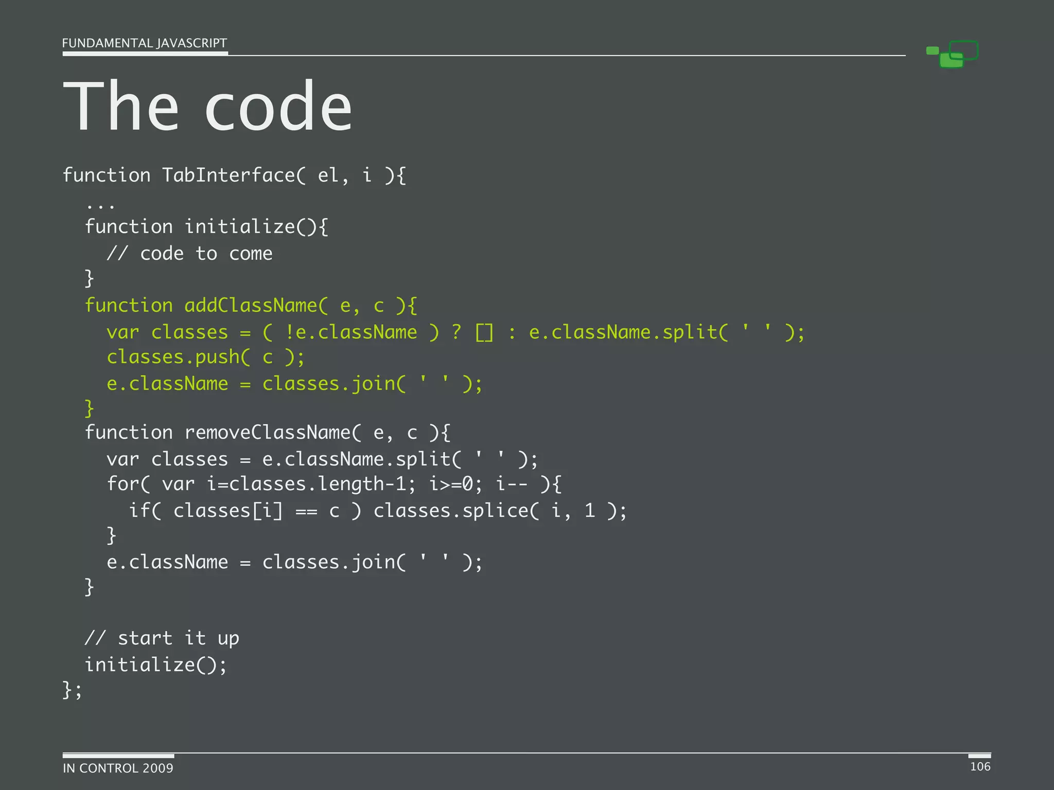 Fundamental JavaScript [In Control 2009]