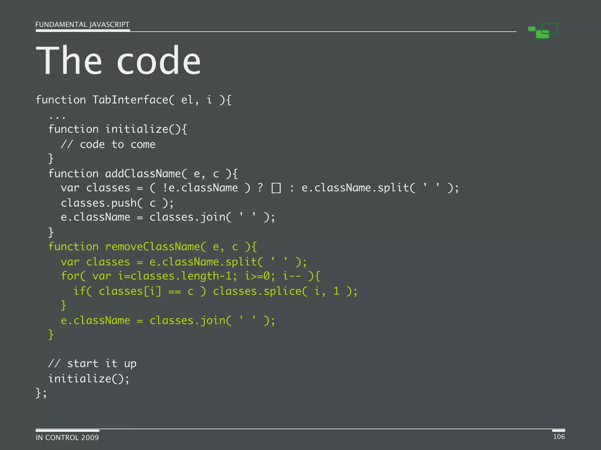 Fundamental JavaScript [In Control 2009]