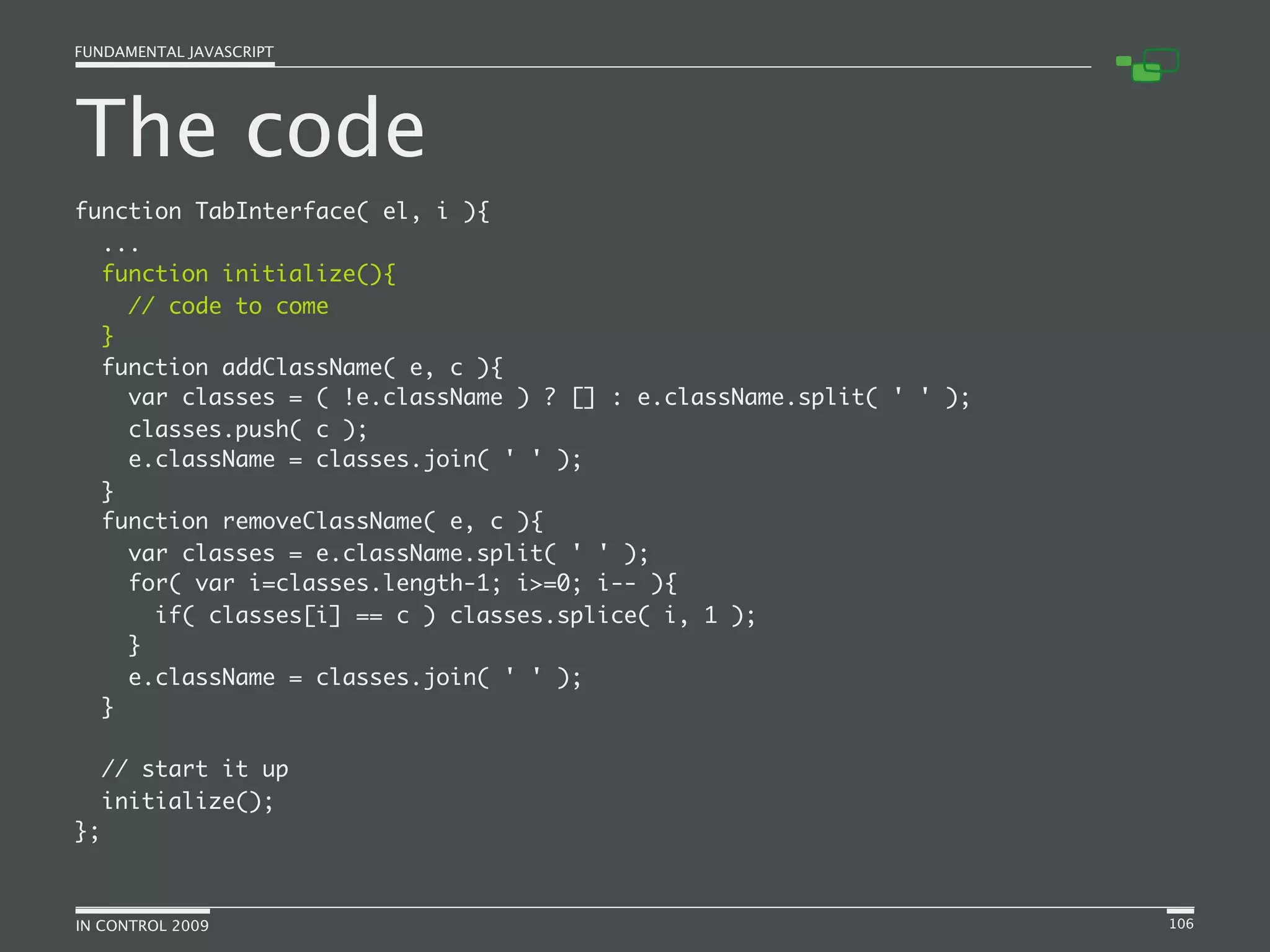 Fundamental JavaScript [In Control 2009]