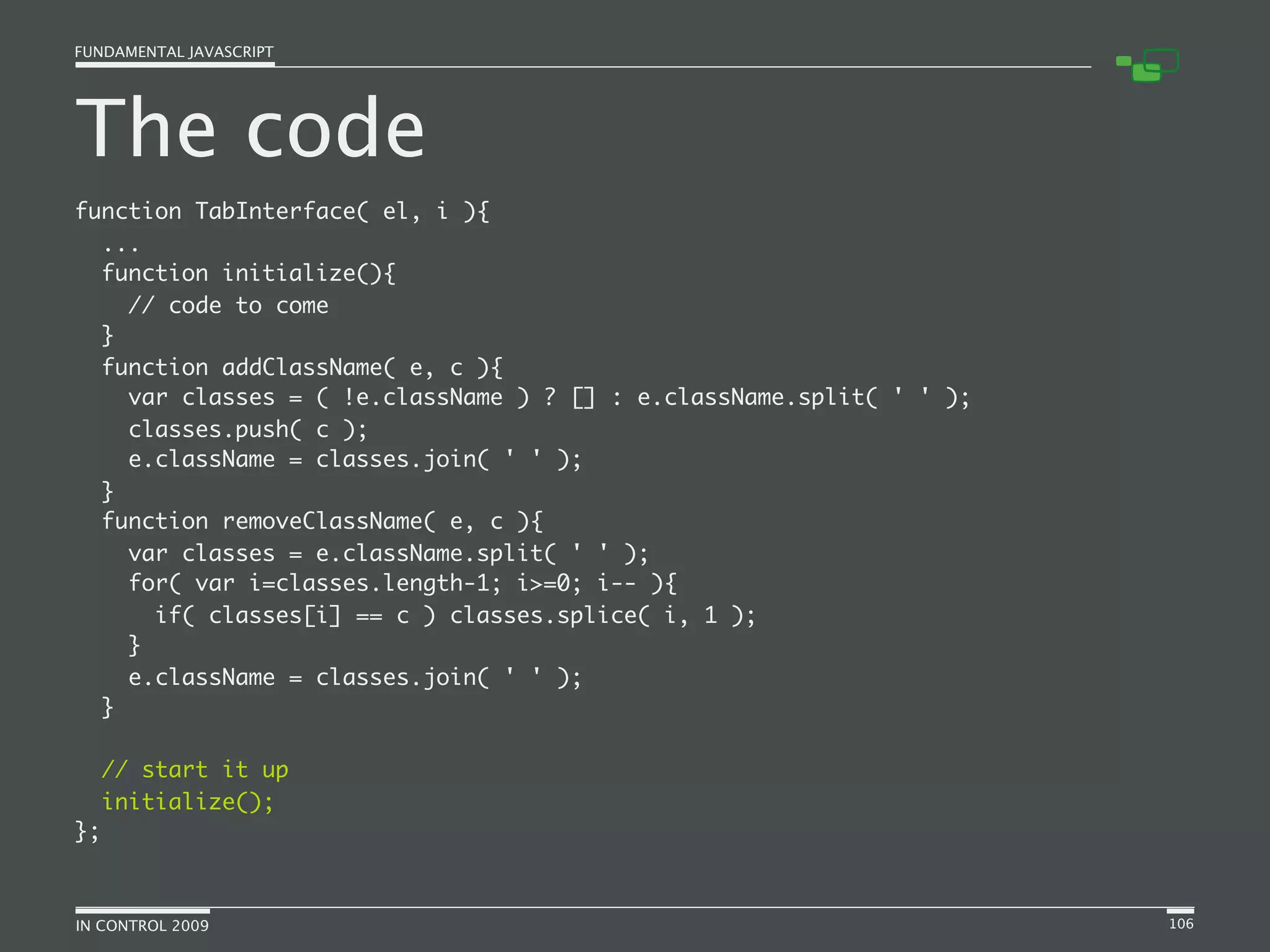 Fundamental JavaScript [In Control 2009]