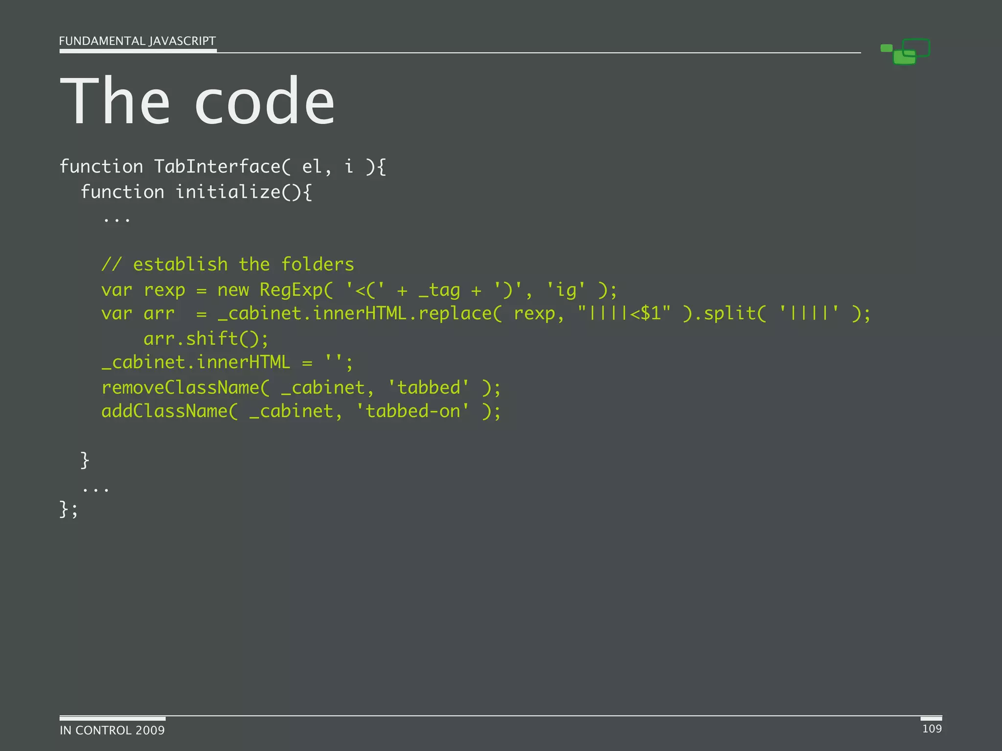 Fundamental JavaScript [In Control 2009]