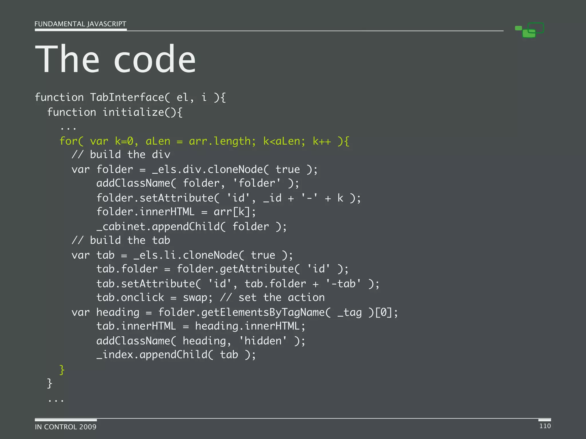 Fundamental JavaScript [In Control 2009]