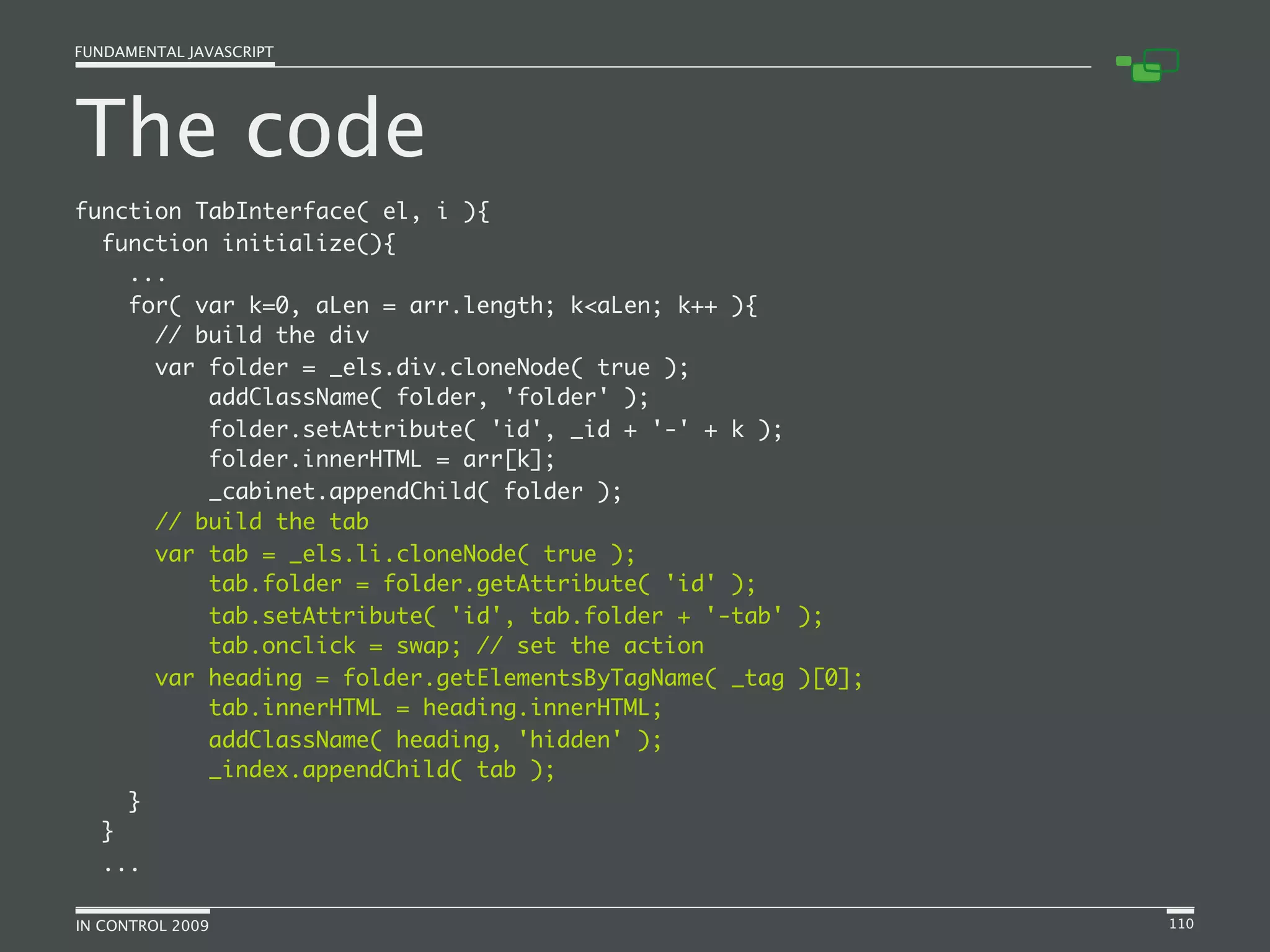Fundamental JavaScript [In Control 2009]