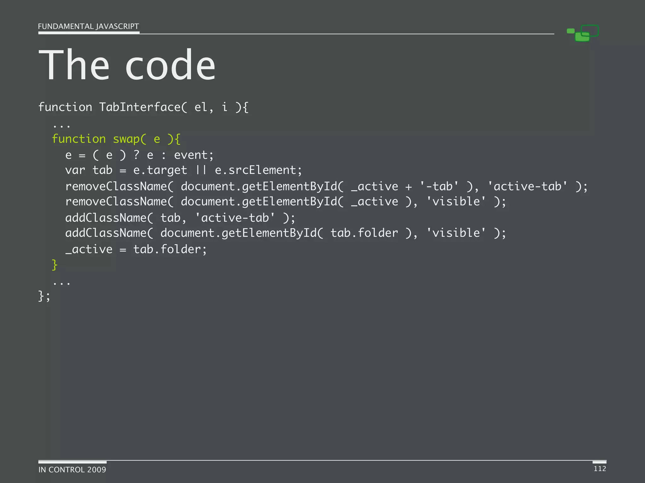 Fundamental JavaScript [In Control 2009]
