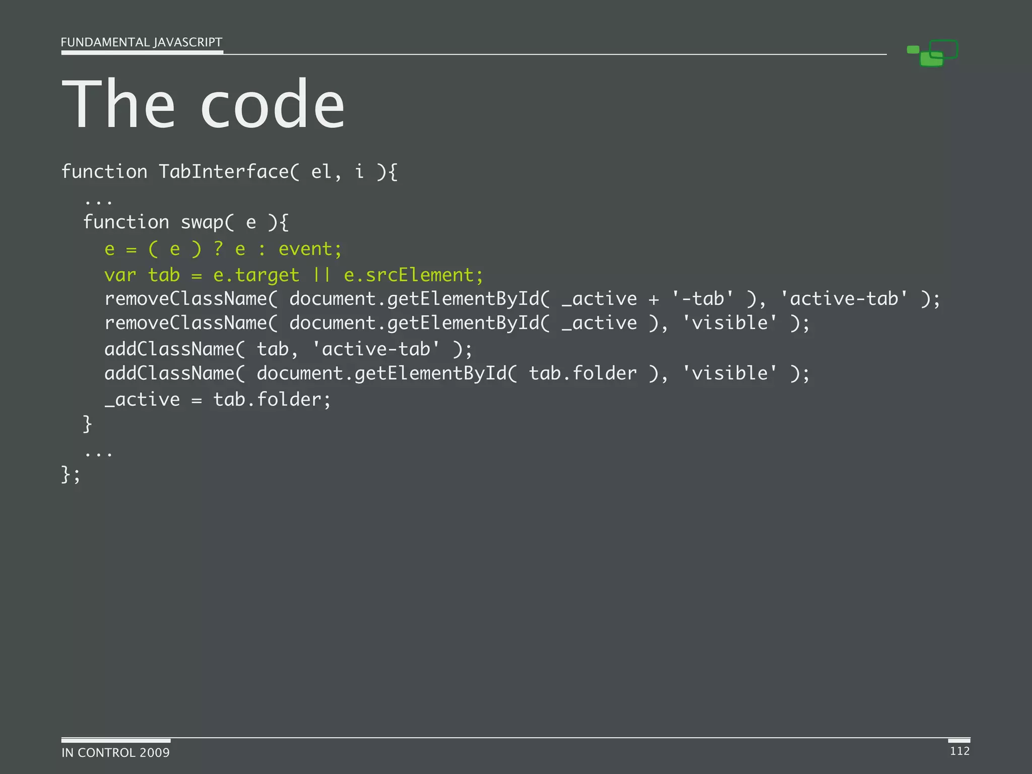 Fundamental JavaScript [In Control 2009]
