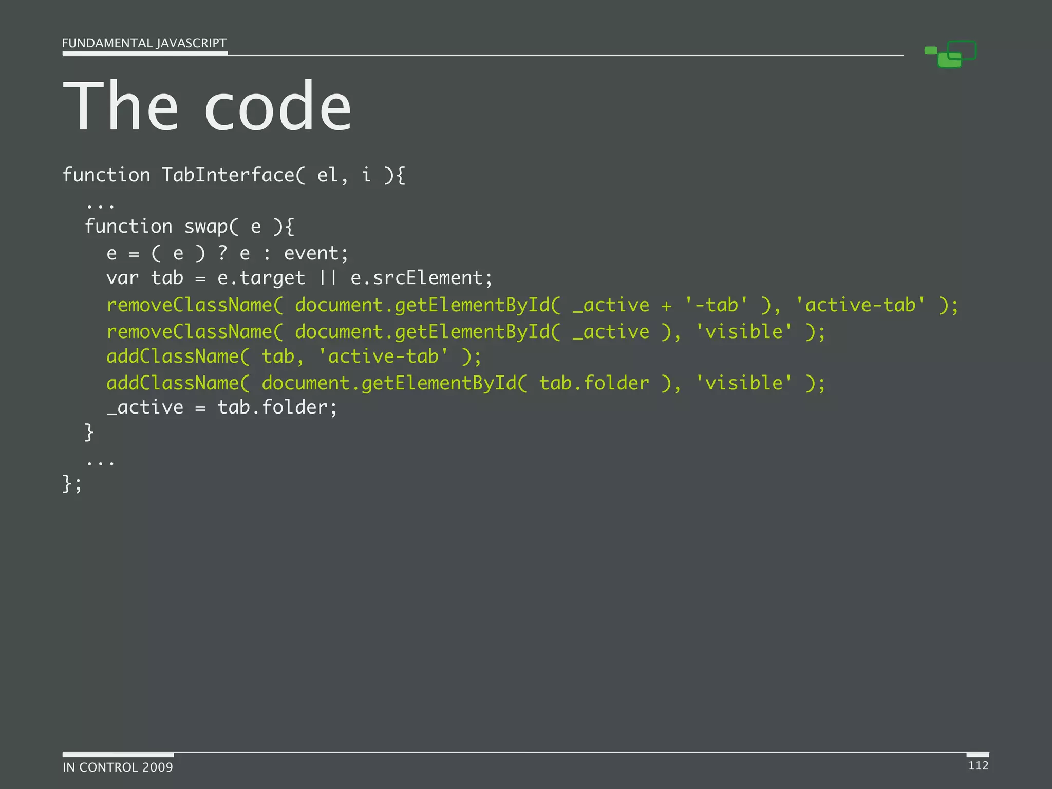 Fundamental JavaScript [In Control 2009]