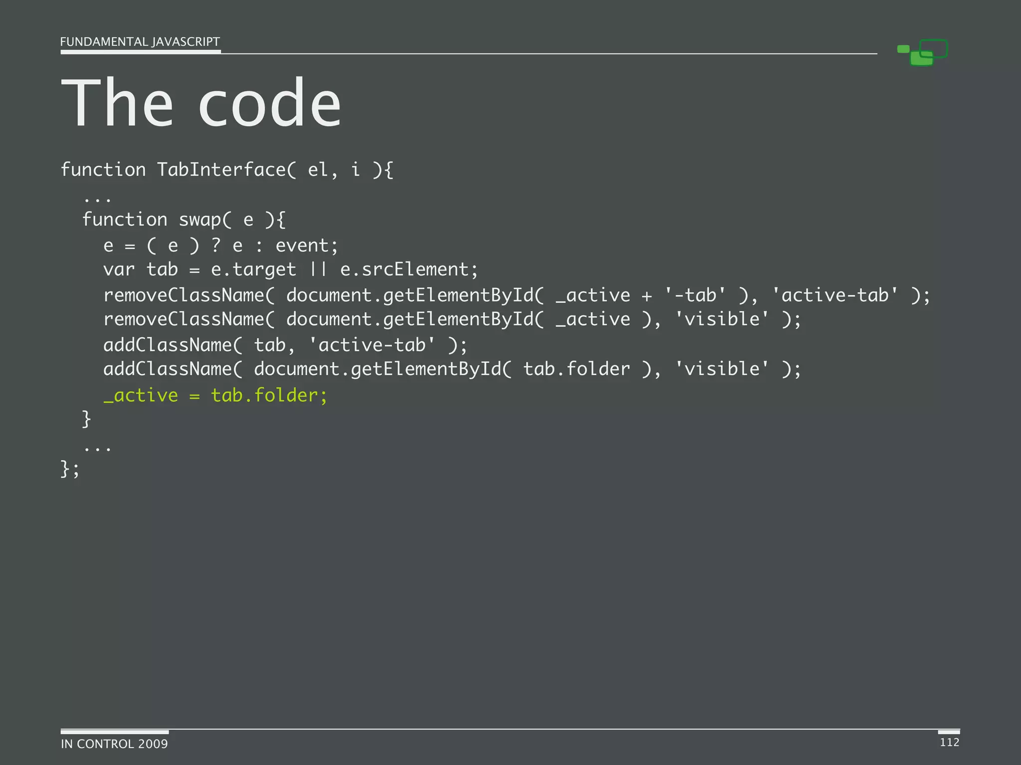 Fundamental JavaScript [In Control 2009]