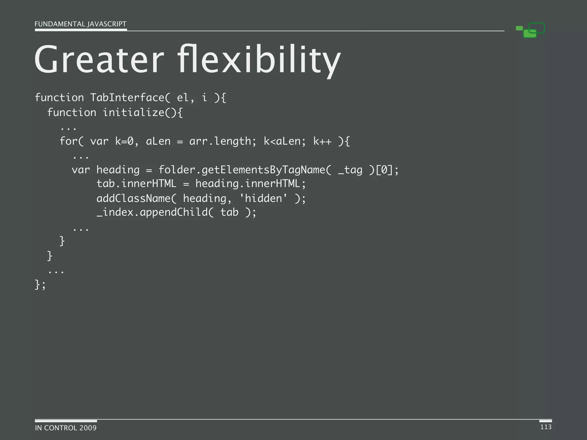 Fundamental JavaScript [In Control 2009]