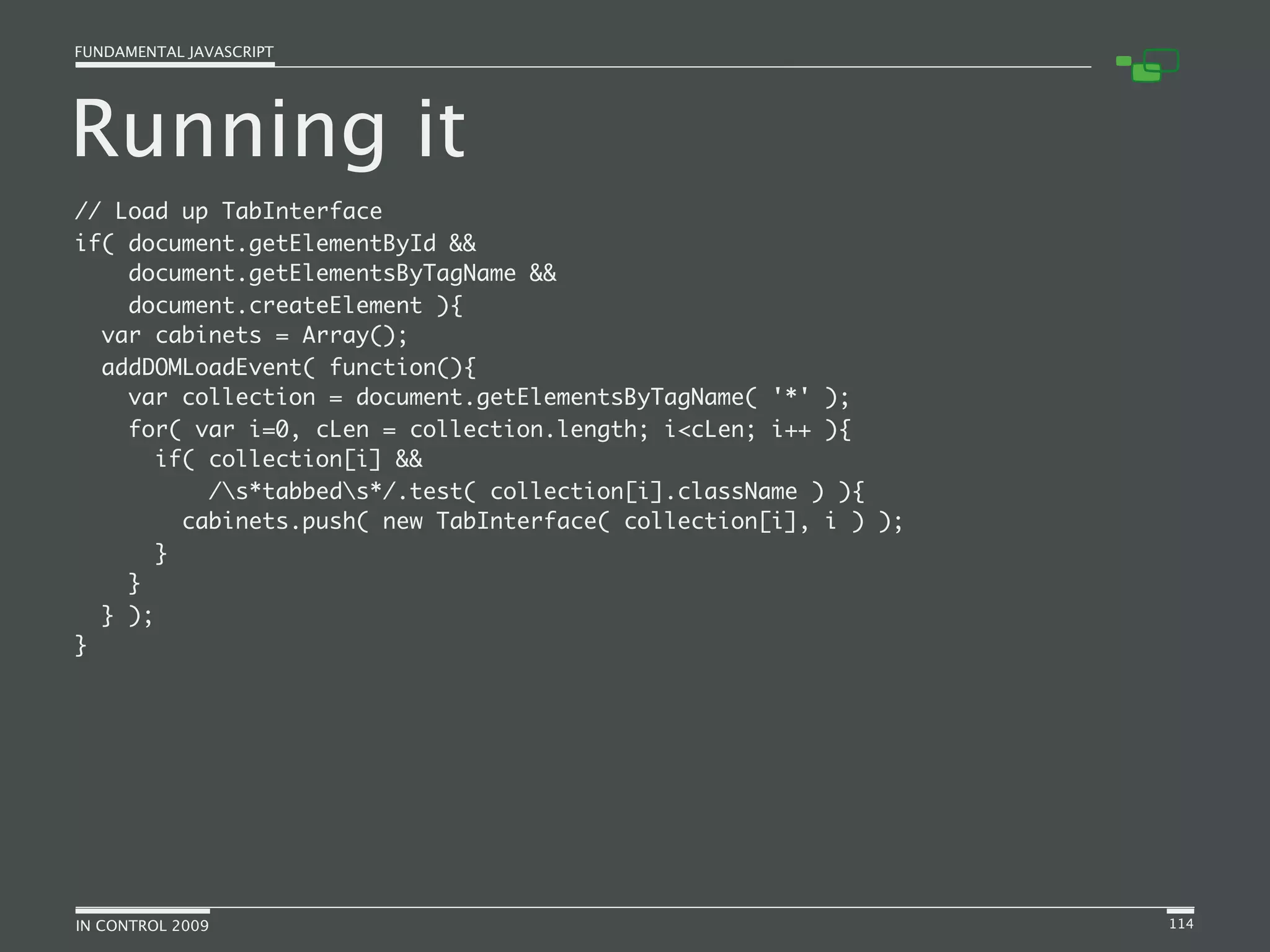 Fundamental JavaScript [In Control 2009]