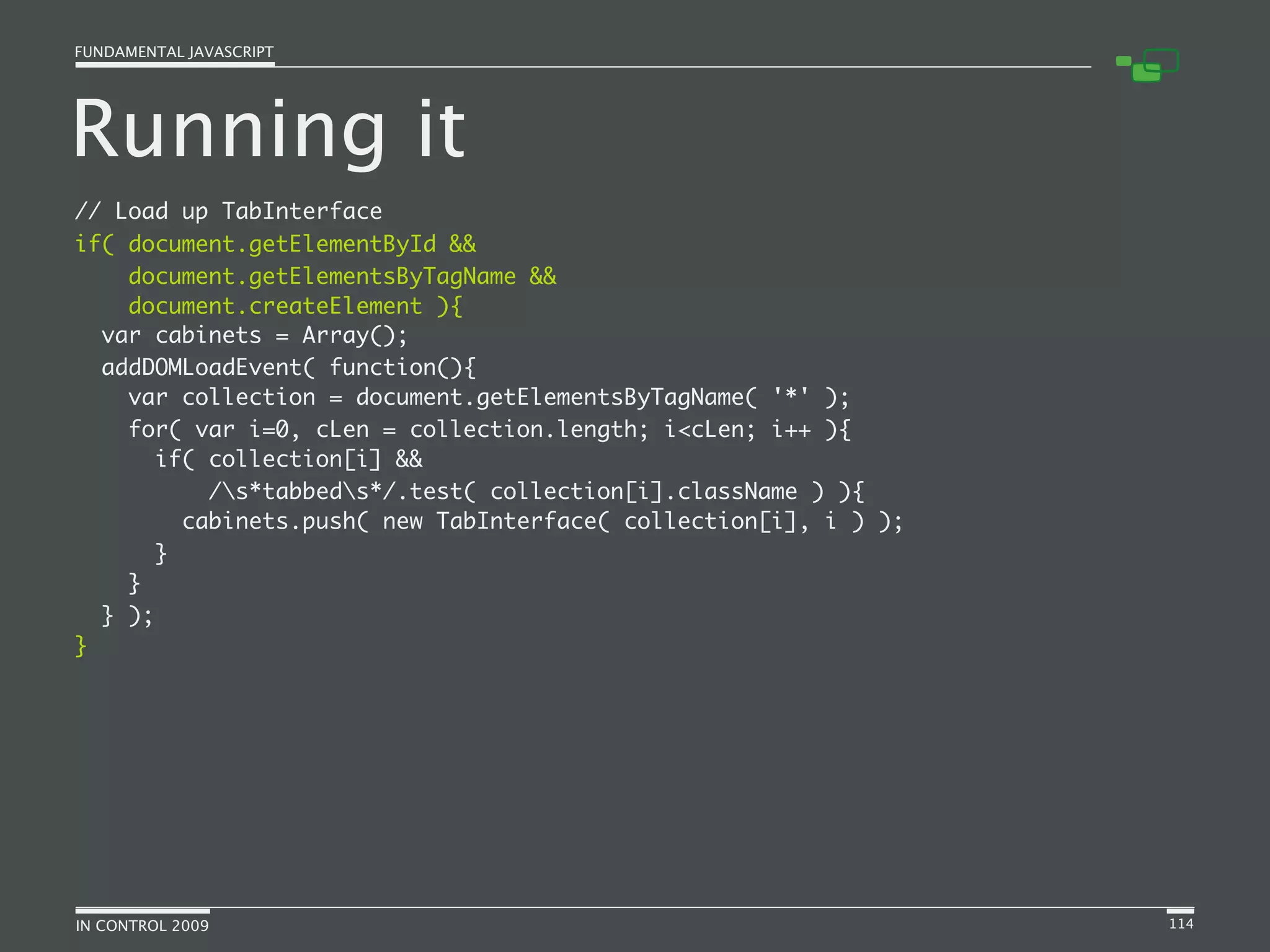 Fundamental JavaScript [In Control 2009]