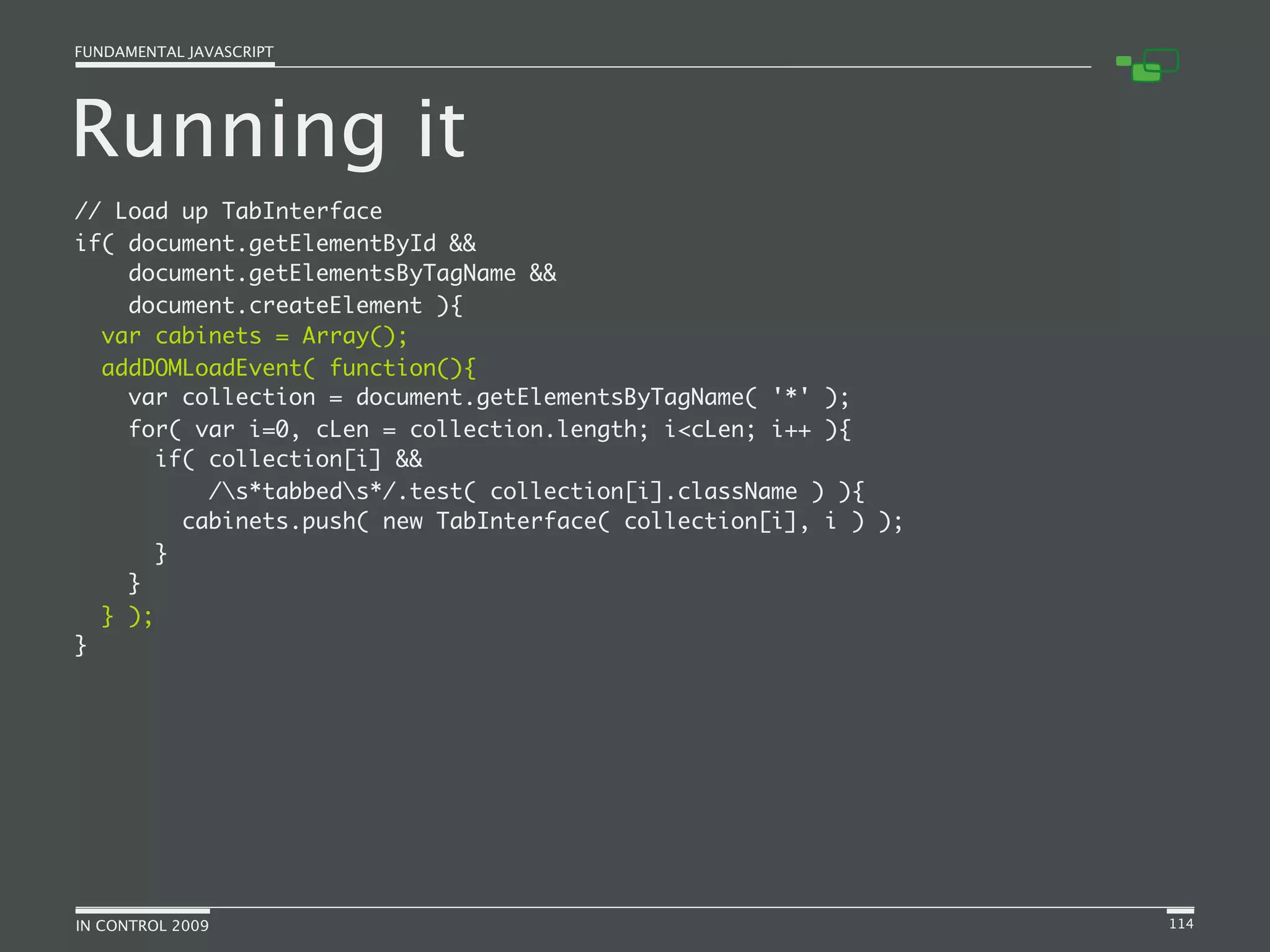 Fundamental JavaScript [In Control 2009]