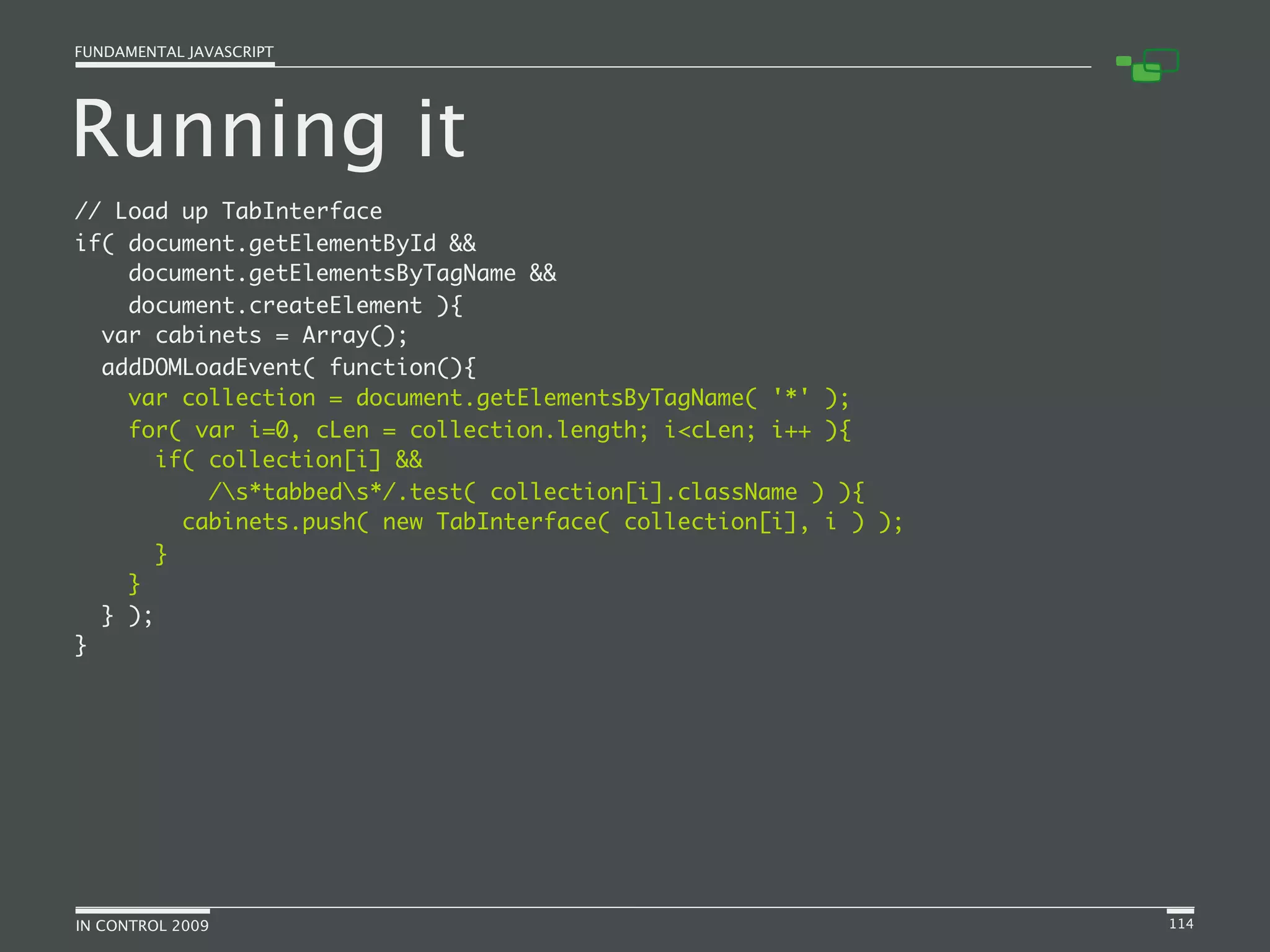 Fundamental JavaScript [In Control 2009]