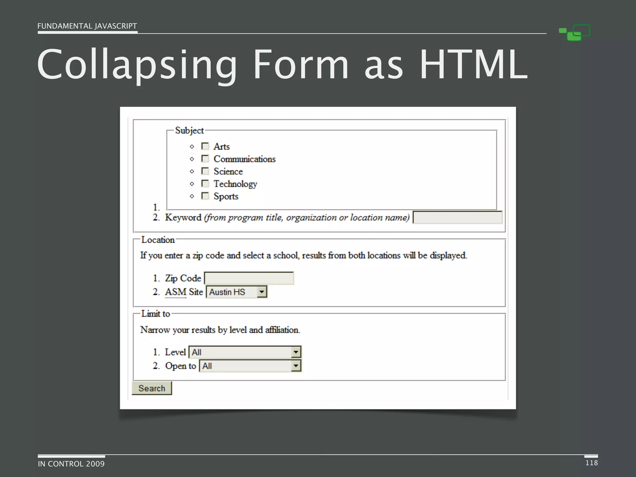 Fundamental JavaScript [In Control 2009]