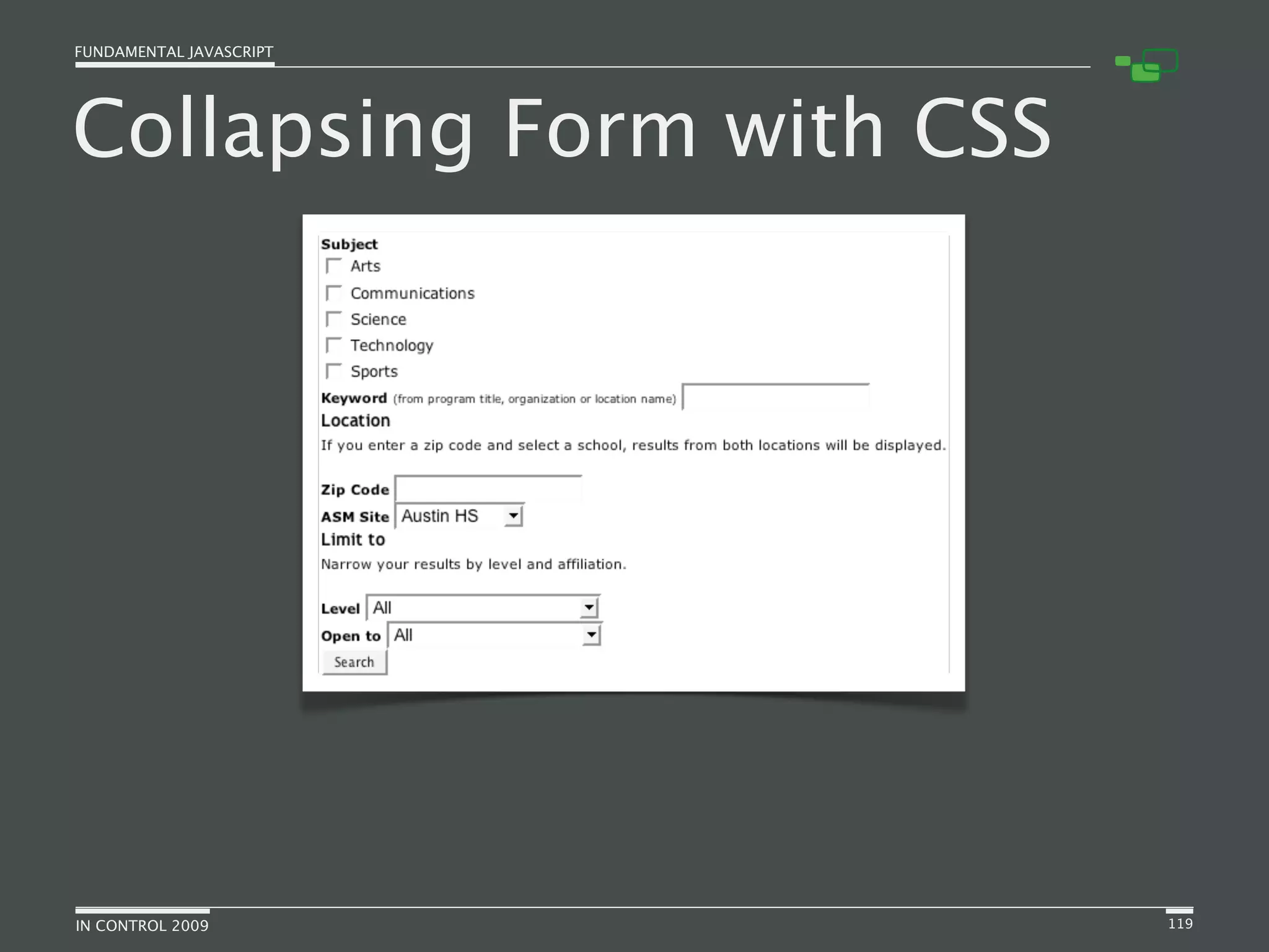 Fundamental JavaScript [In Control 2009]