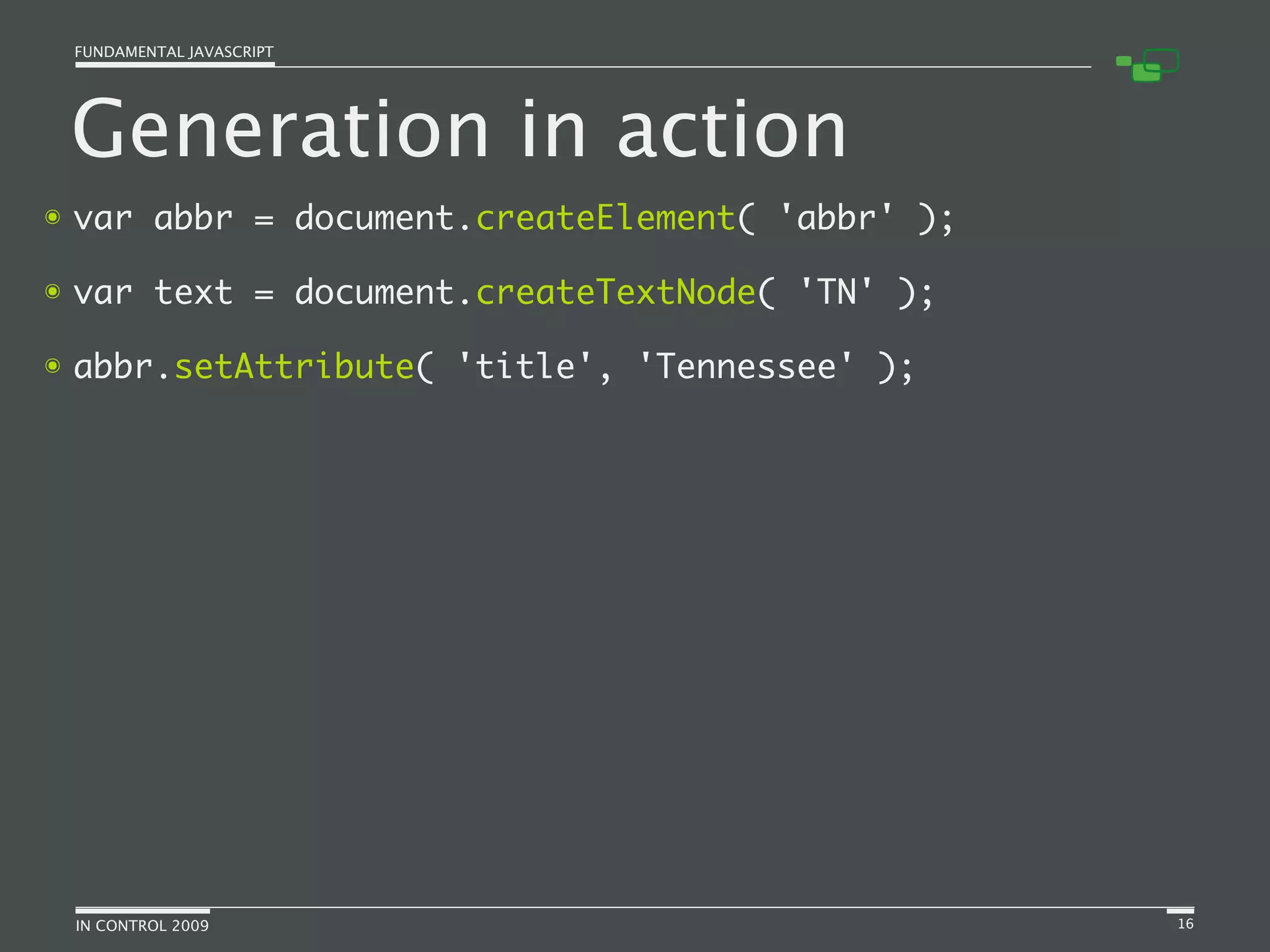 Fundamental JavaScript [In Control 2009]