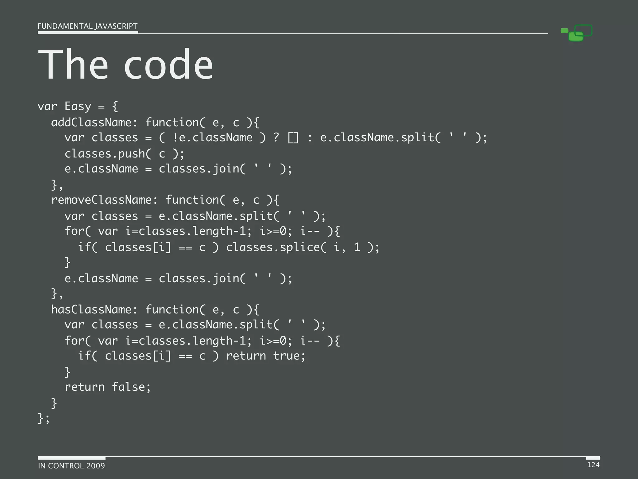 Fundamental JavaScript [In Control 2009]