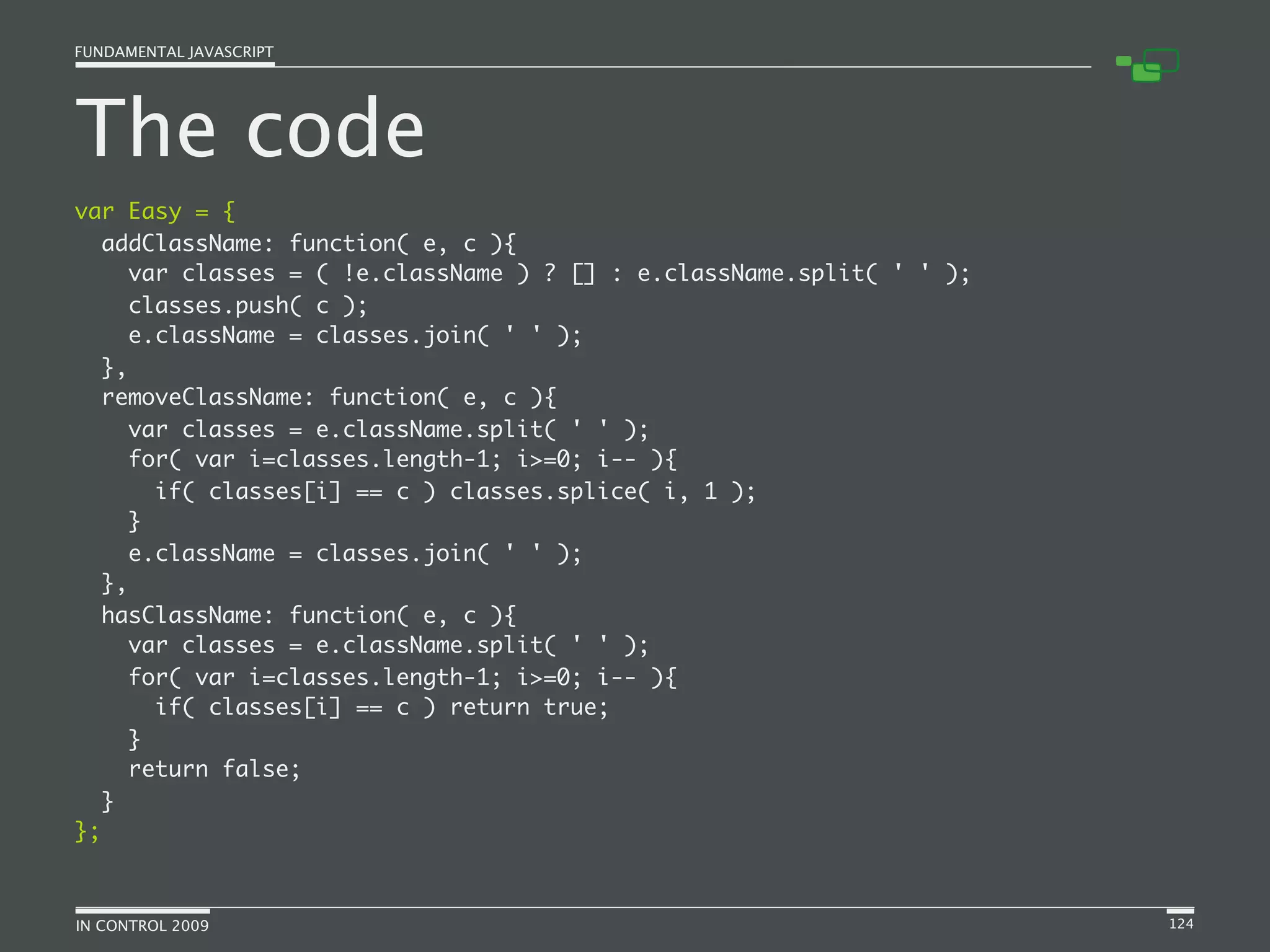 Fundamental JavaScript [In Control 2009]