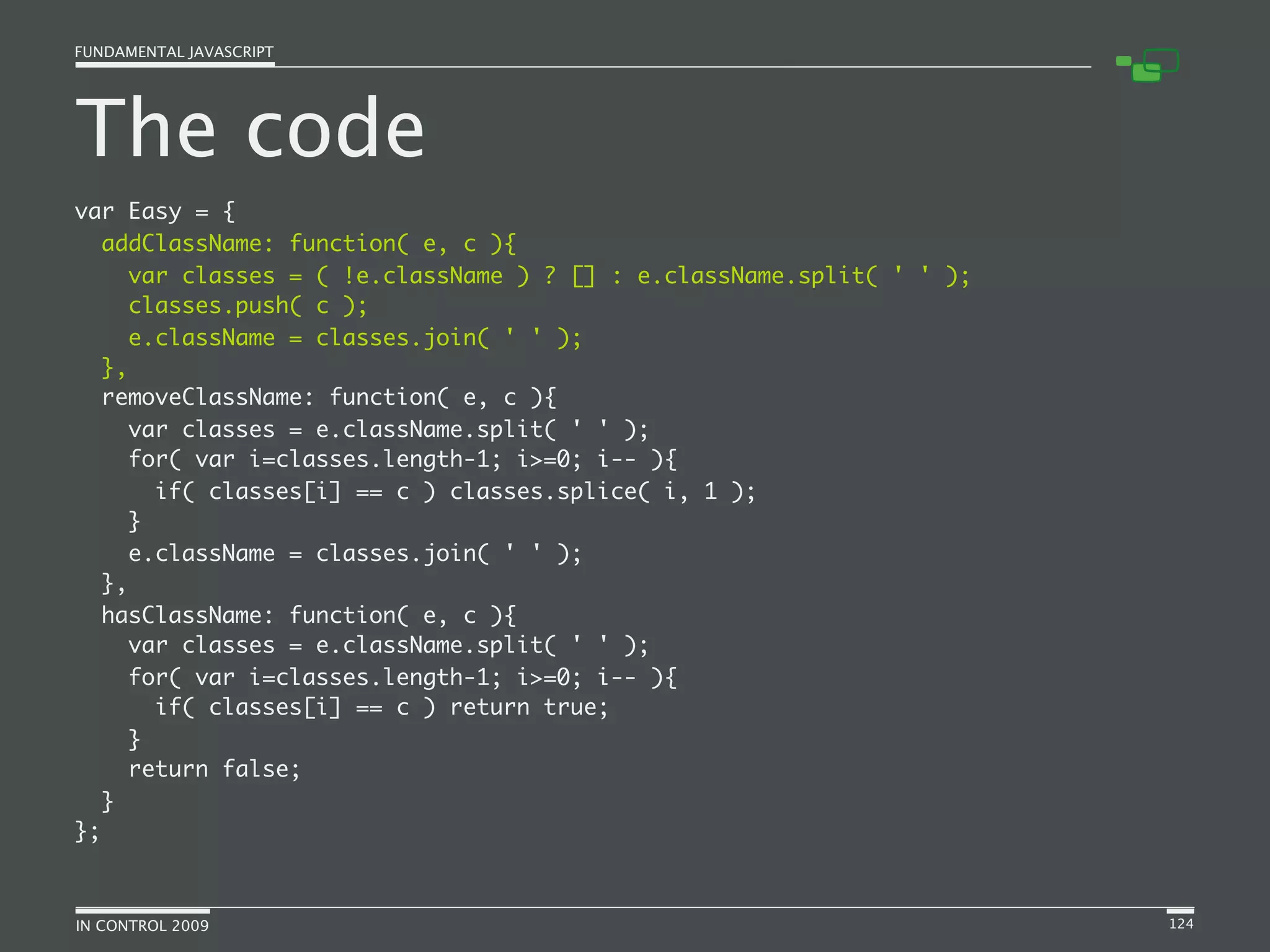Fundamental JavaScript [In Control 2009]