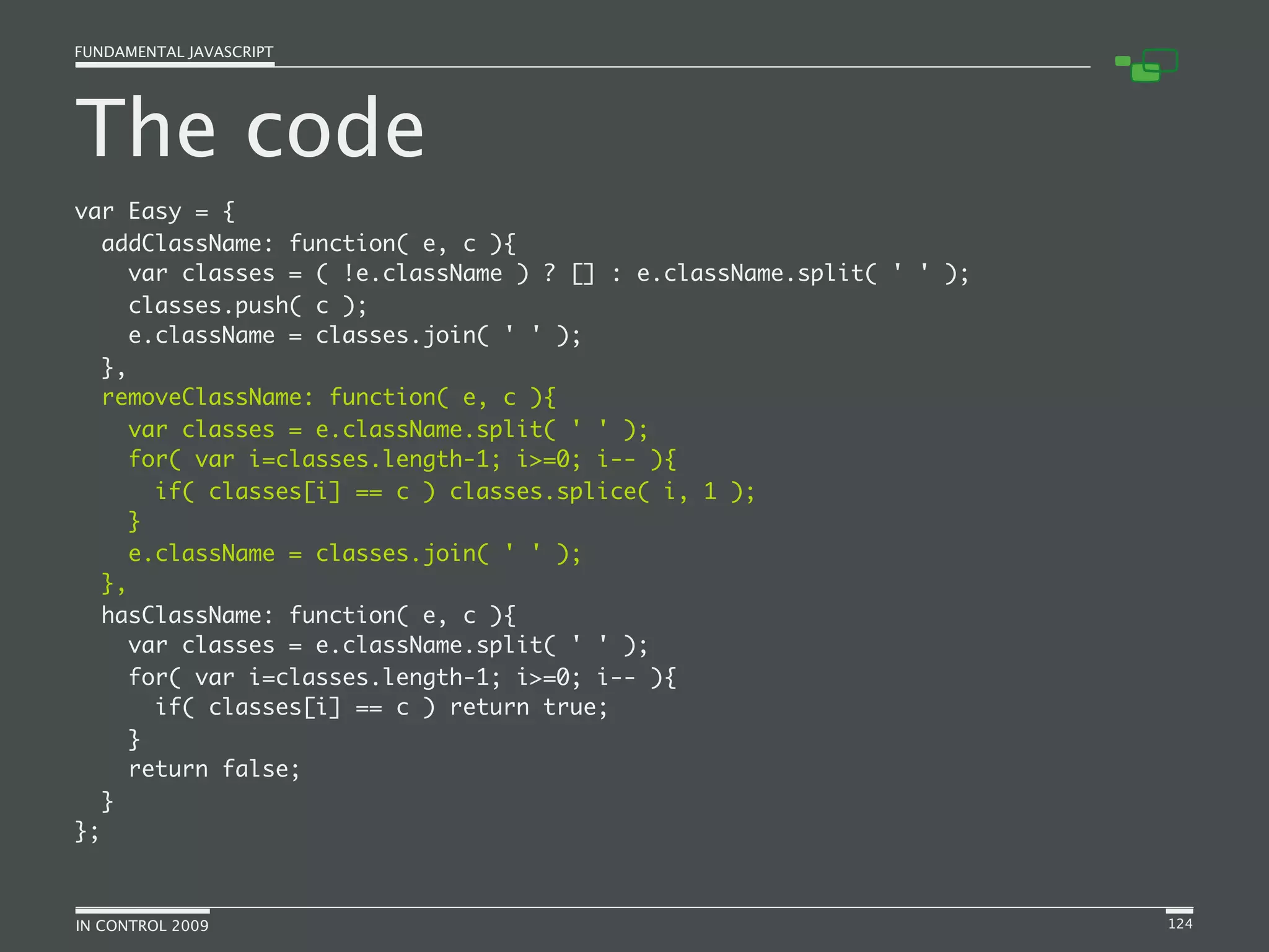 Fundamental JavaScript [In Control 2009]