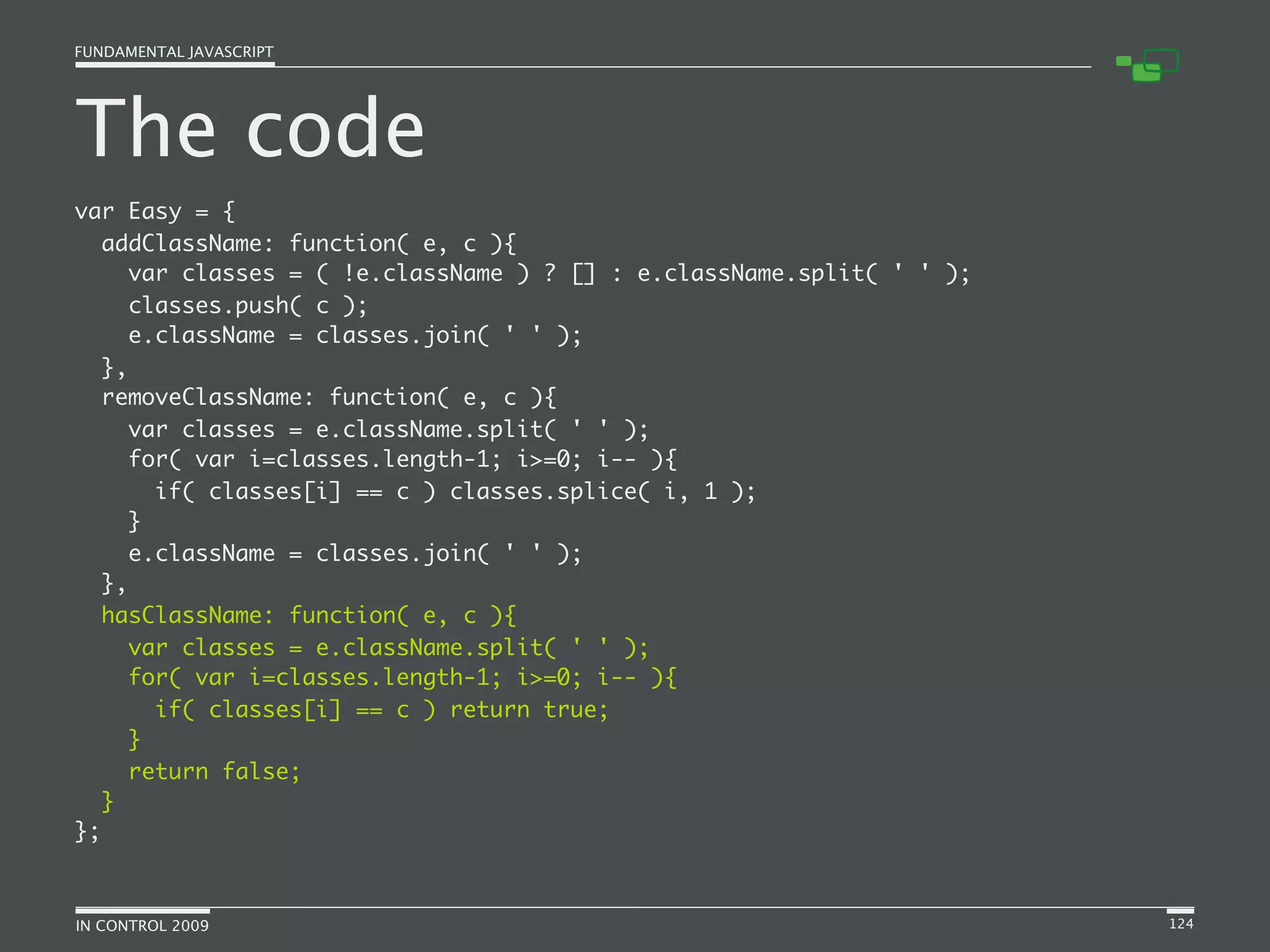 Fundamental JavaScript [In Control 2009]
