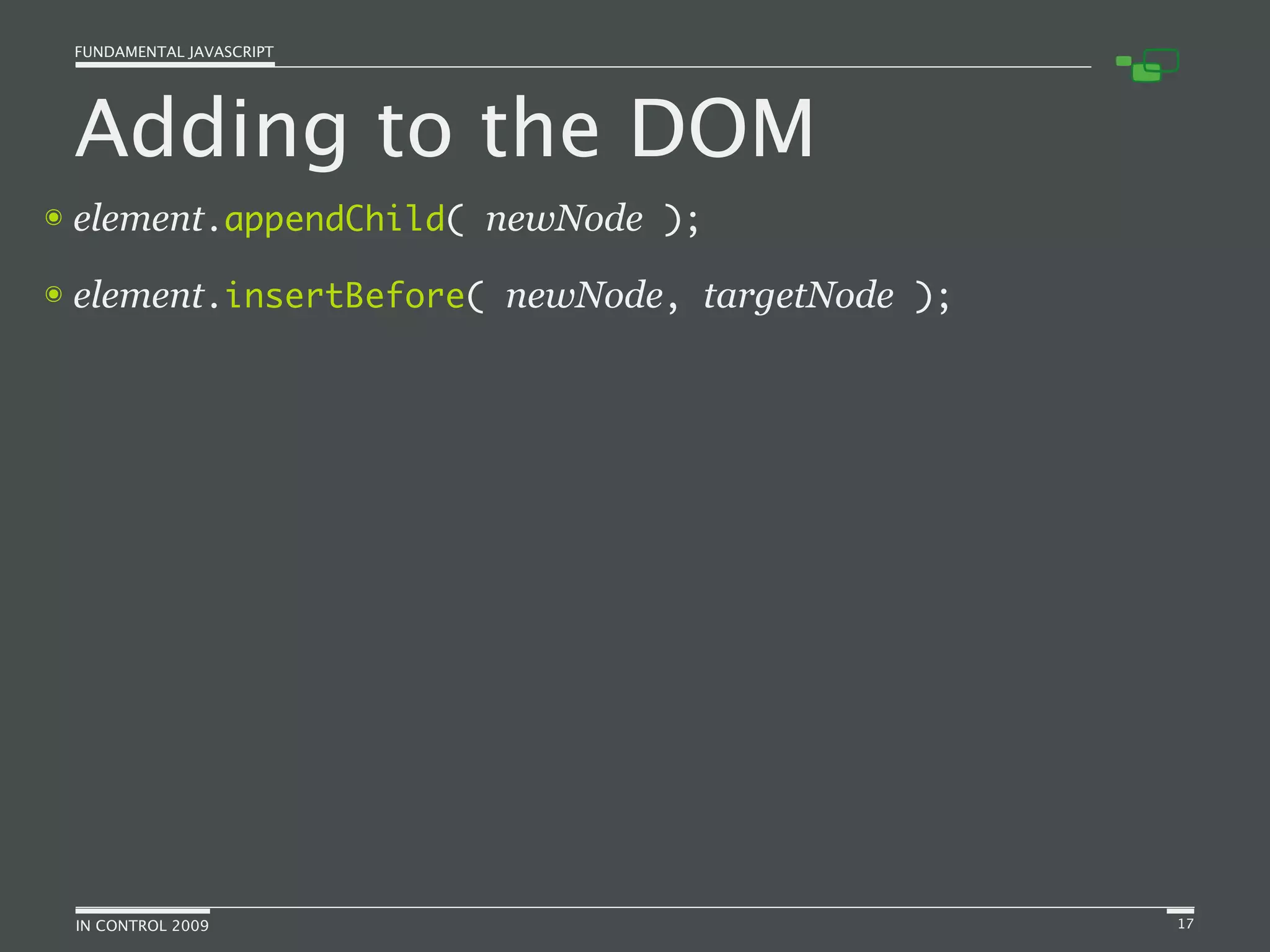 Fundamental JavaScript [In Control 2009]