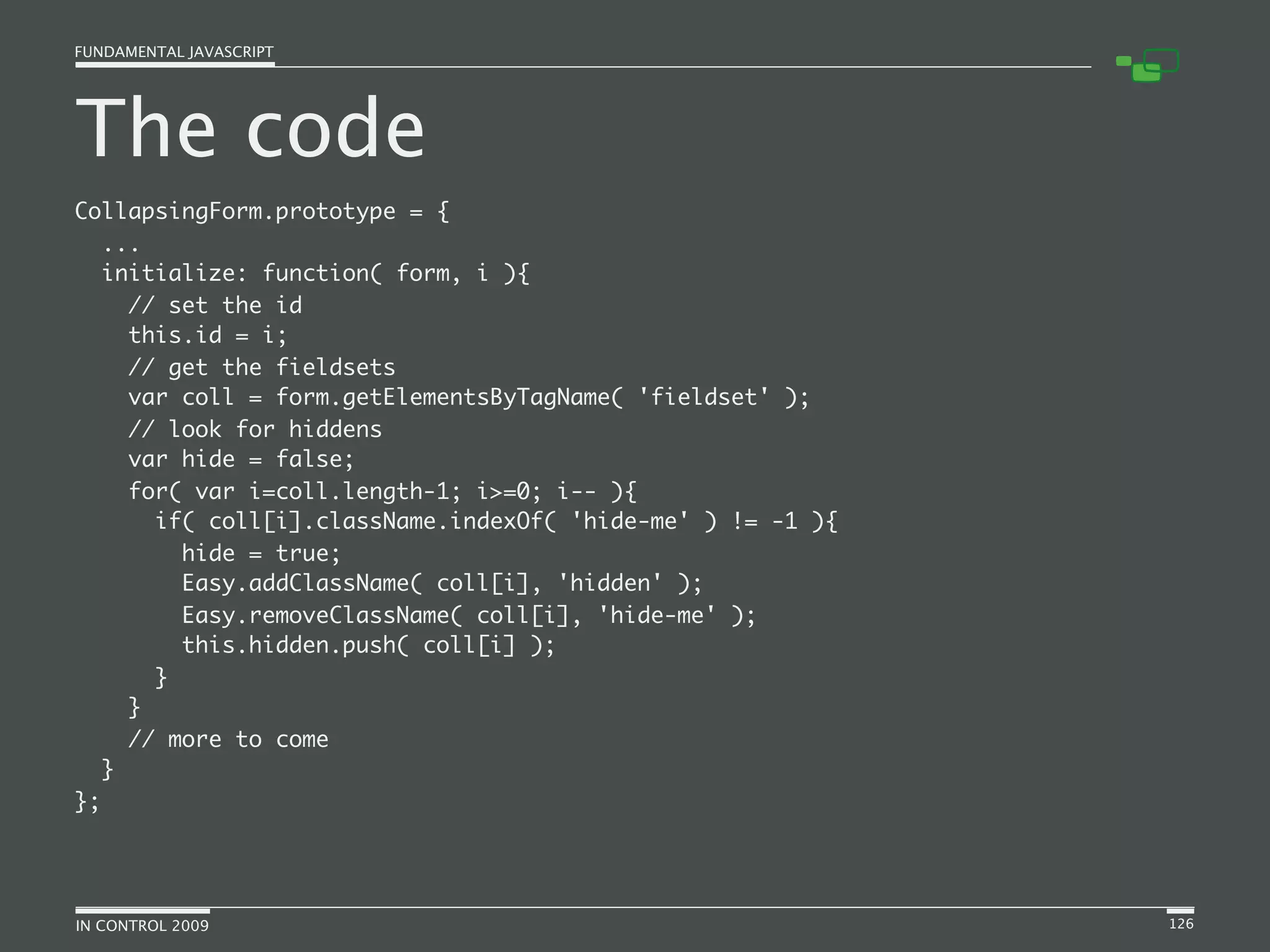 Fundamental JavaScript [In Control 2009]