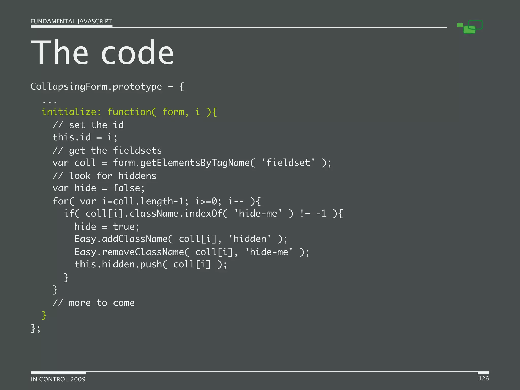 Fundamental JavaScript [In Control 2009]