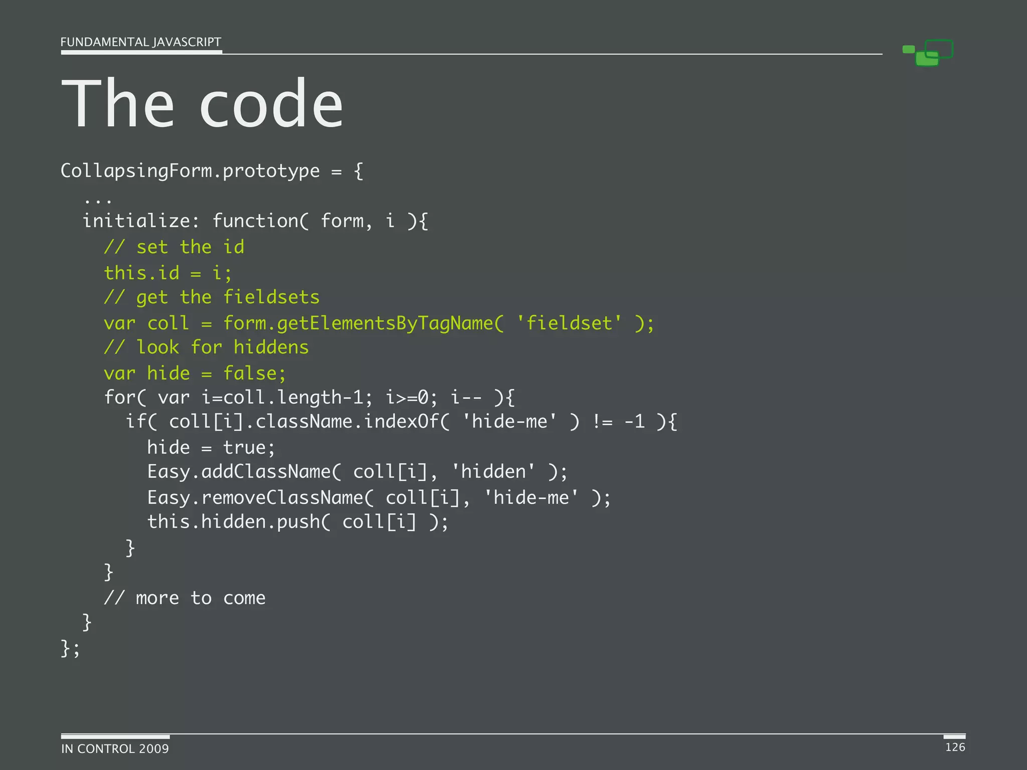 Fundamental JavaScript [In Control 2009]