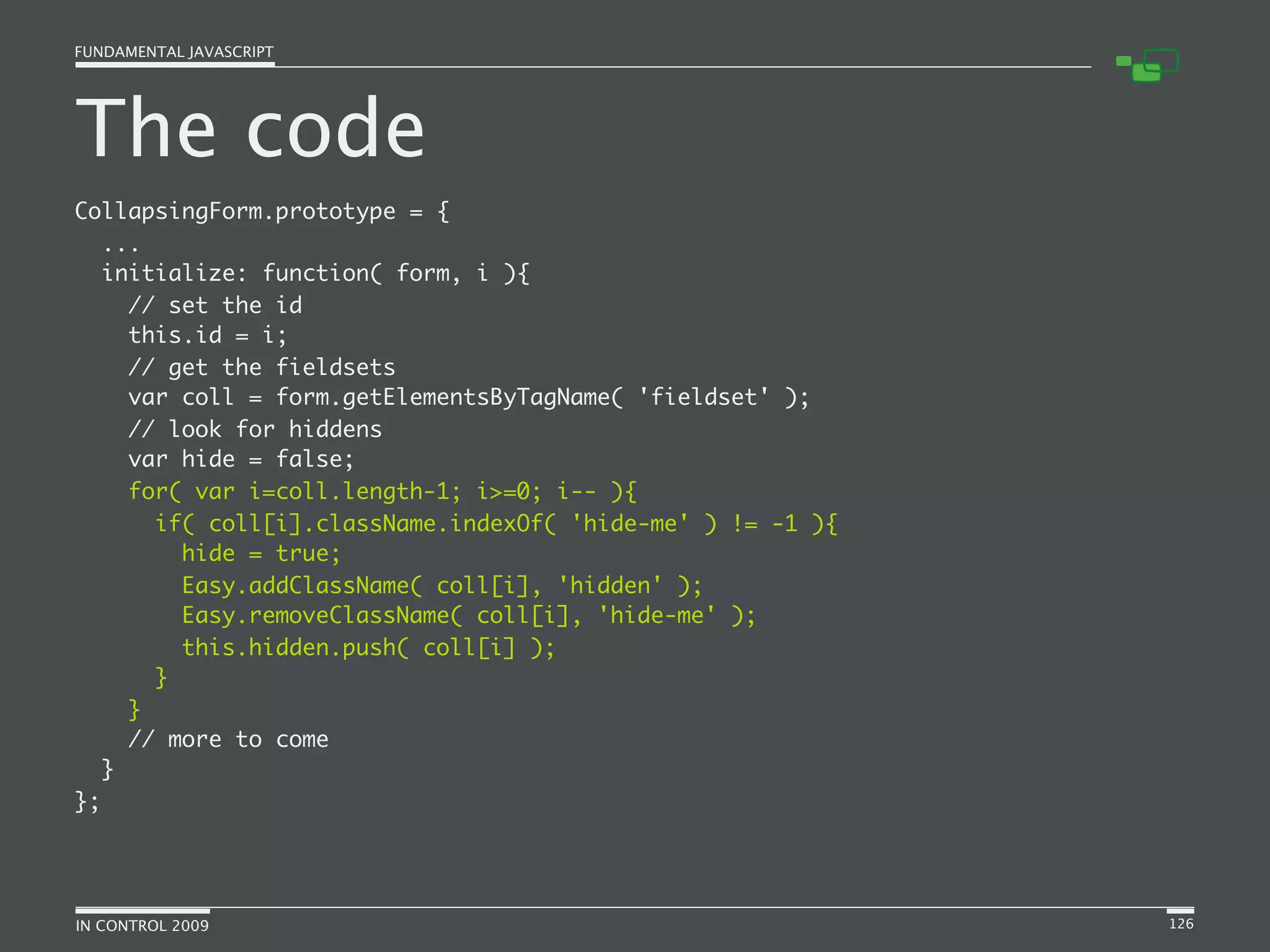 Fundamental JavaScript [In Control 2009]