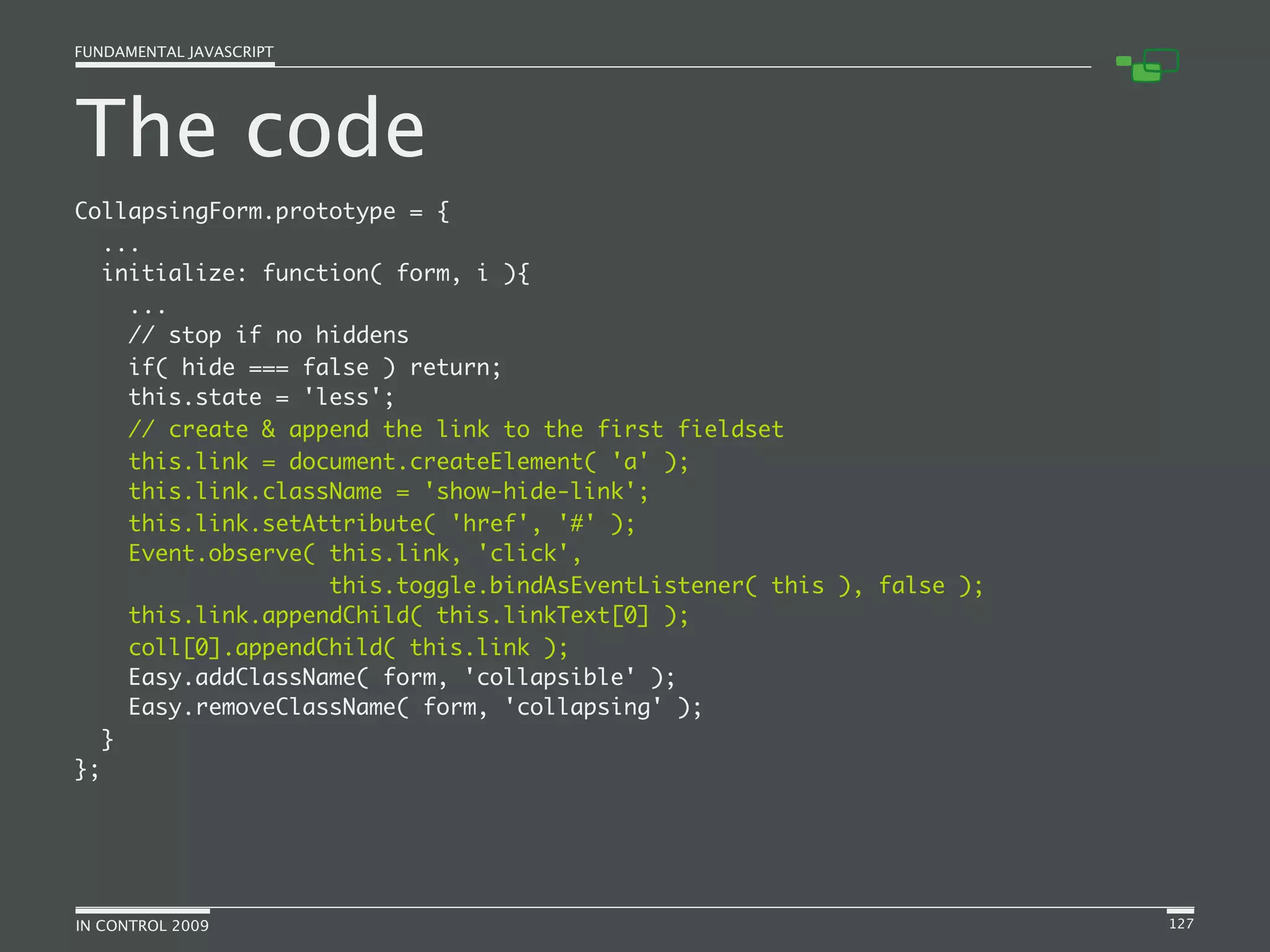 Fundamental JavaScript [In Control 2009]