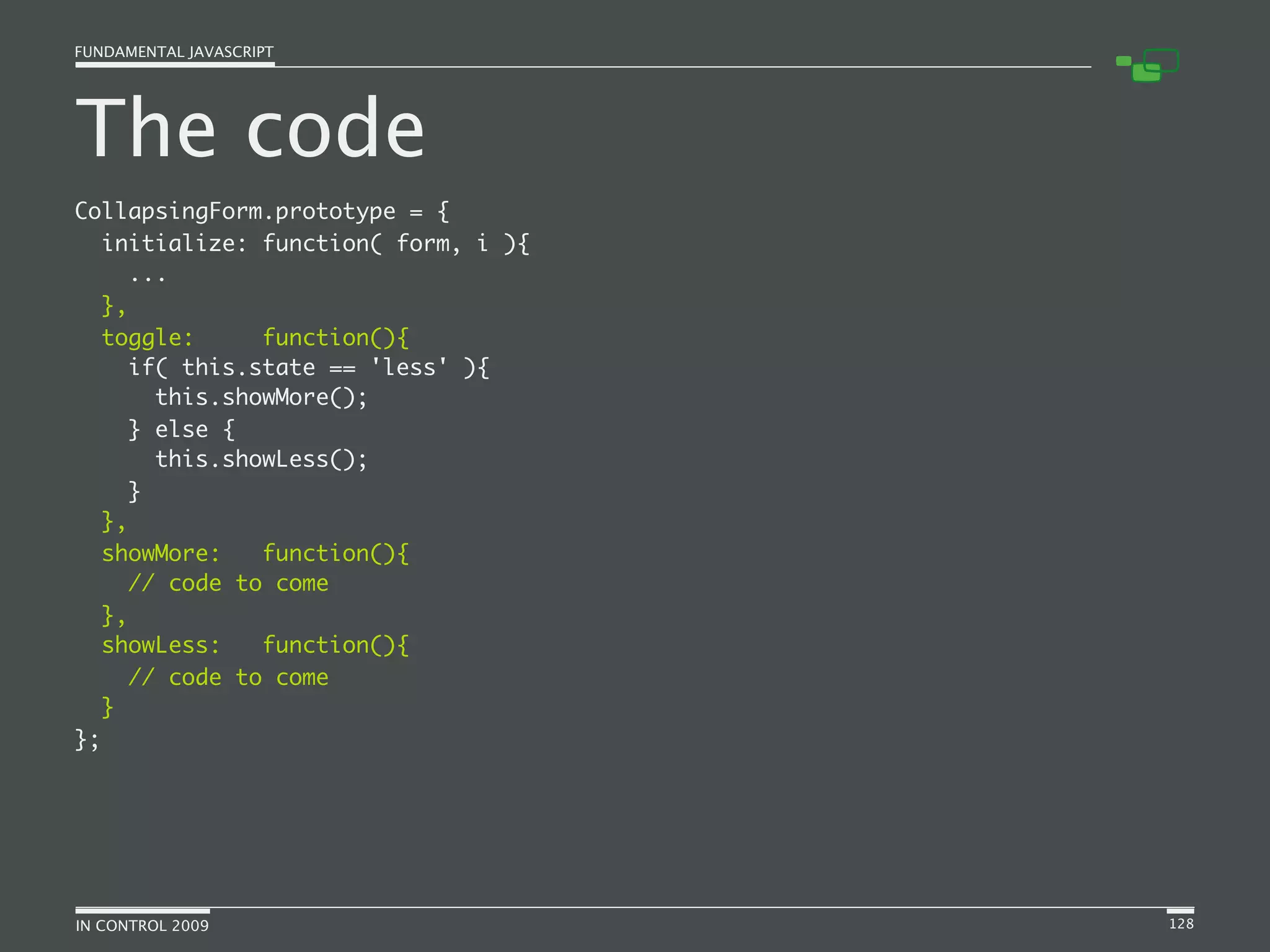 Fundamental JavaScript [In Control 2009]
