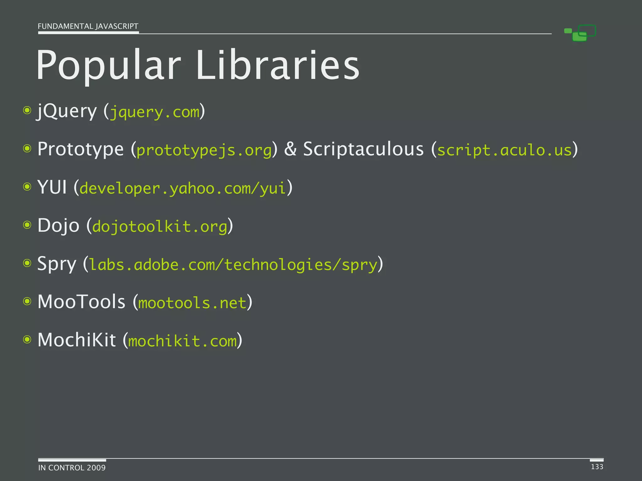 Fundamental JavaScript [In Control 2009]