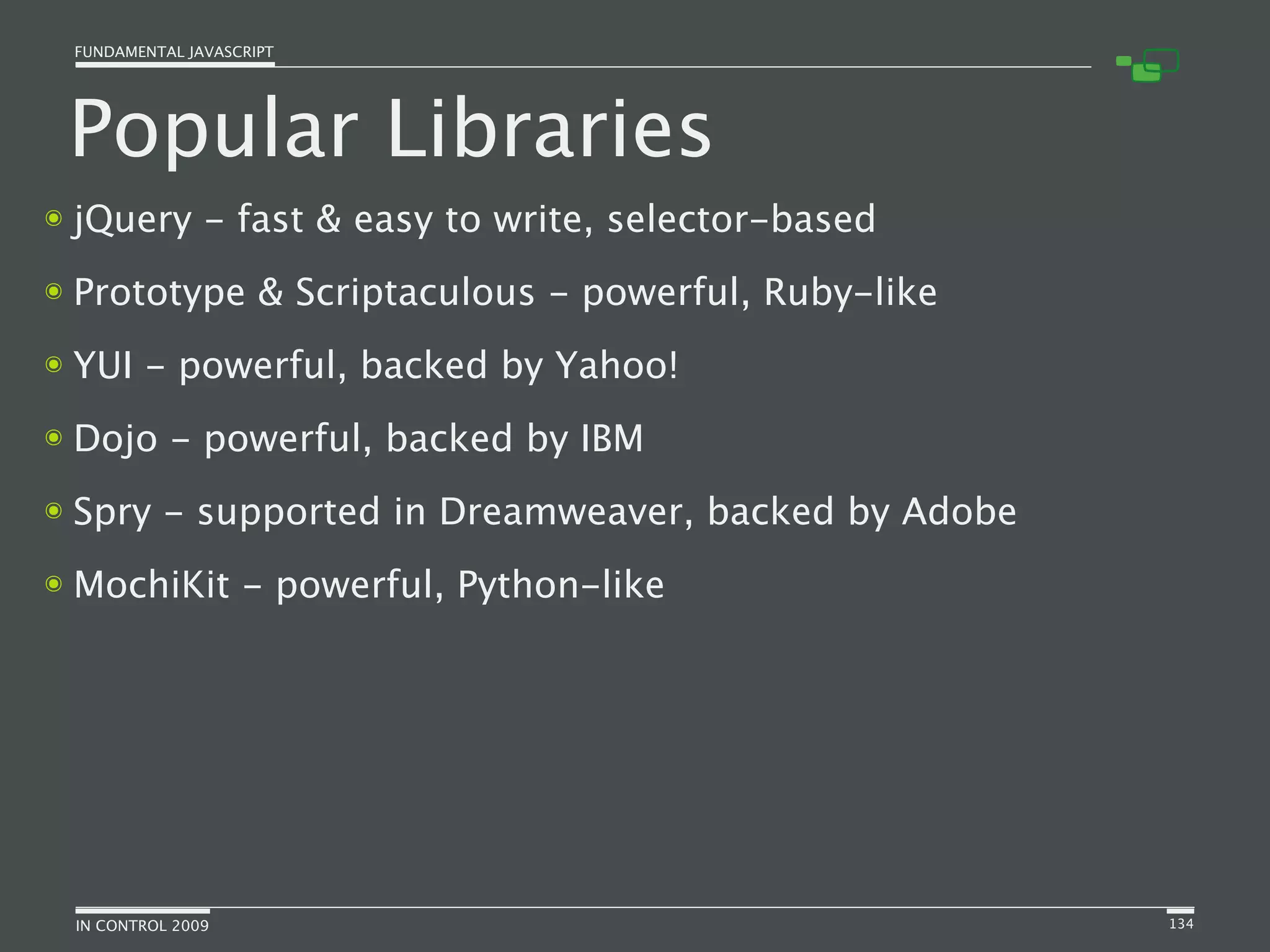 Fundamental JavaScript [In Control 2009]