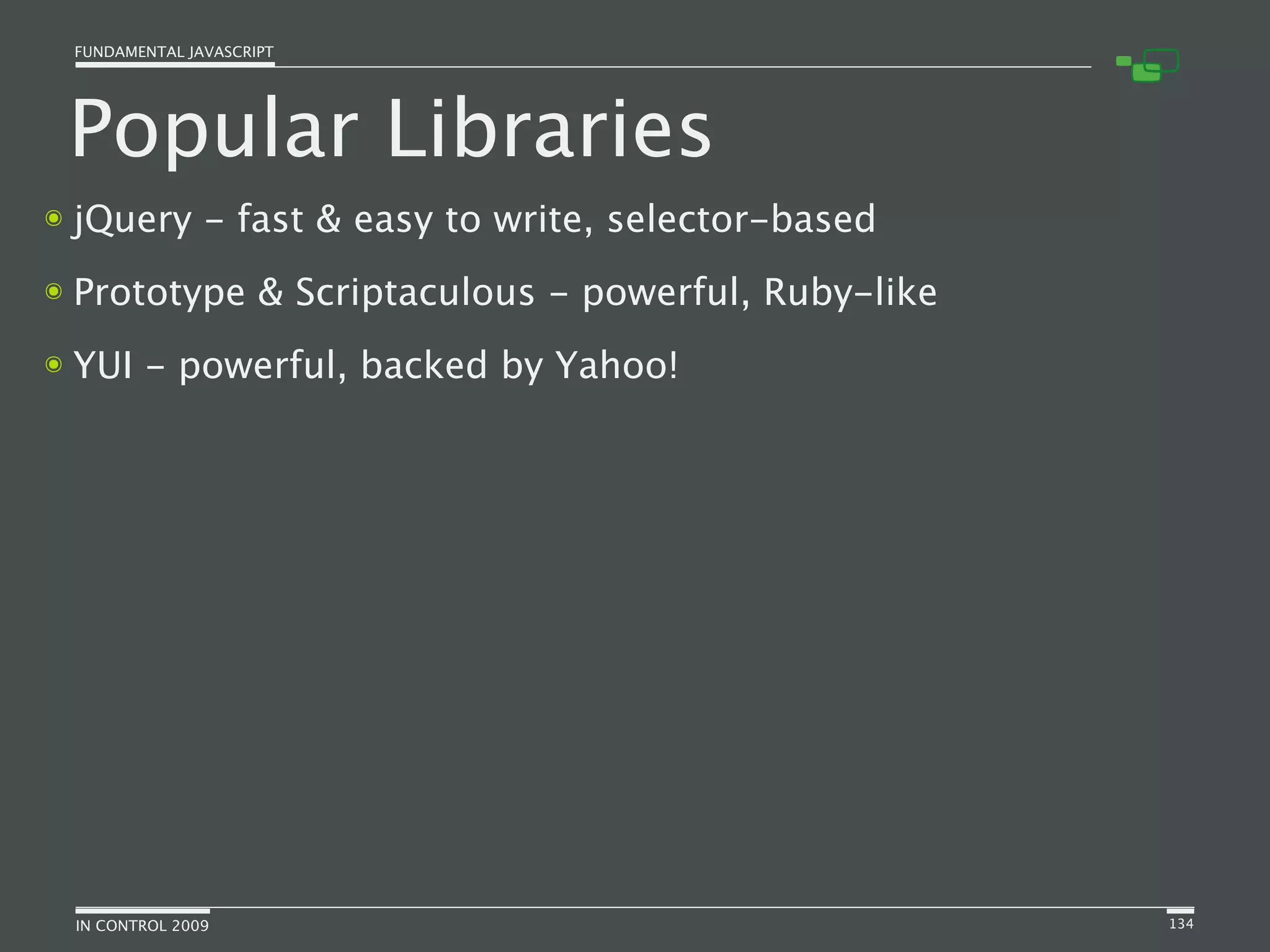 Fundamental JavaScript [In Control 2009]