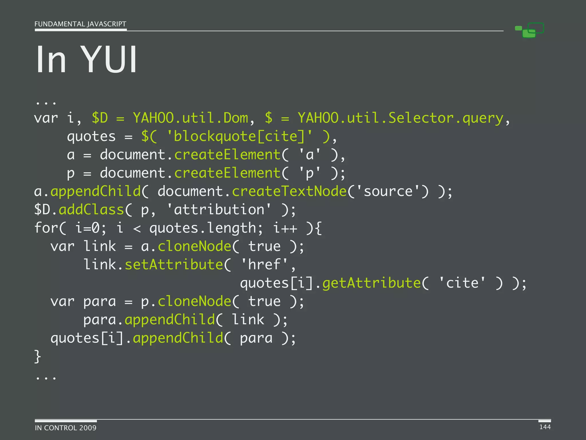 Fundamental JavaScript [In Control 2009]