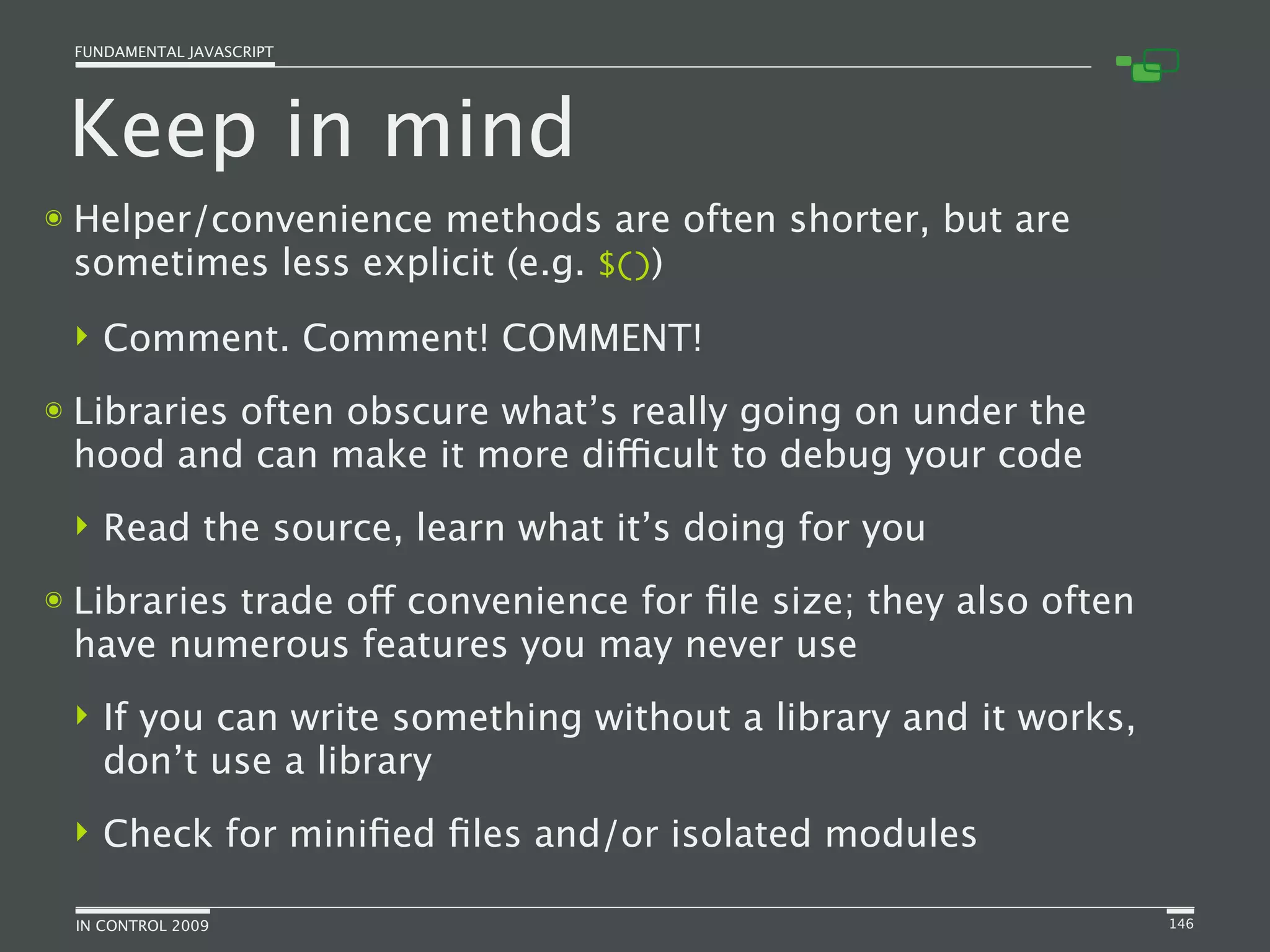 Fundamental JavaScript [In Control 2009]