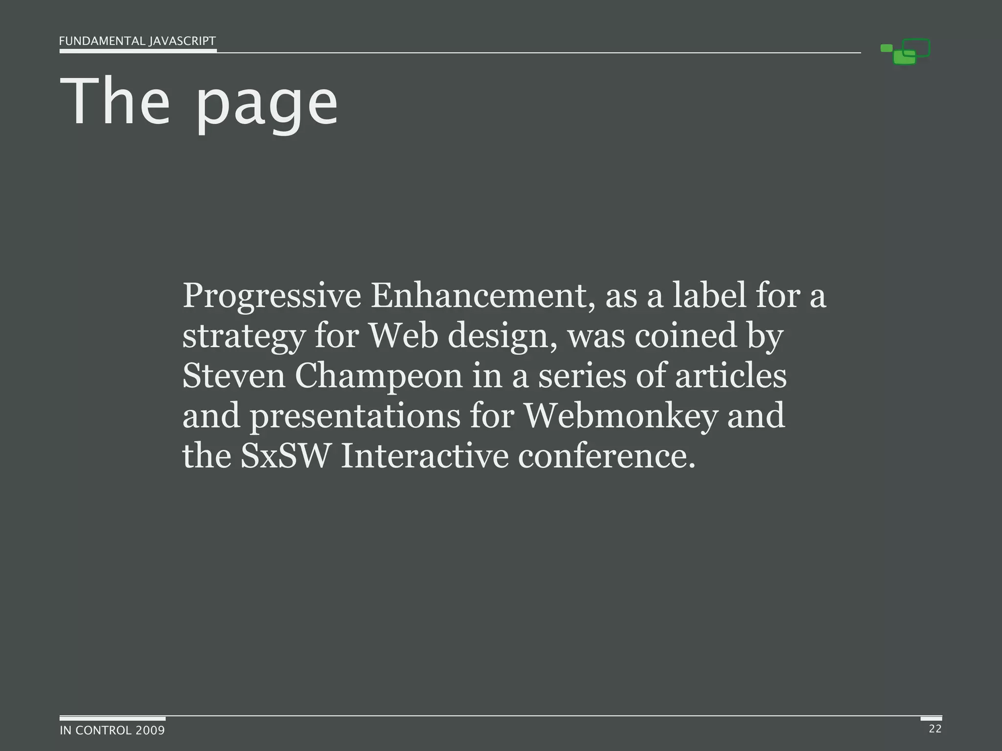 Fundamental JavaScript [In Control 2009]