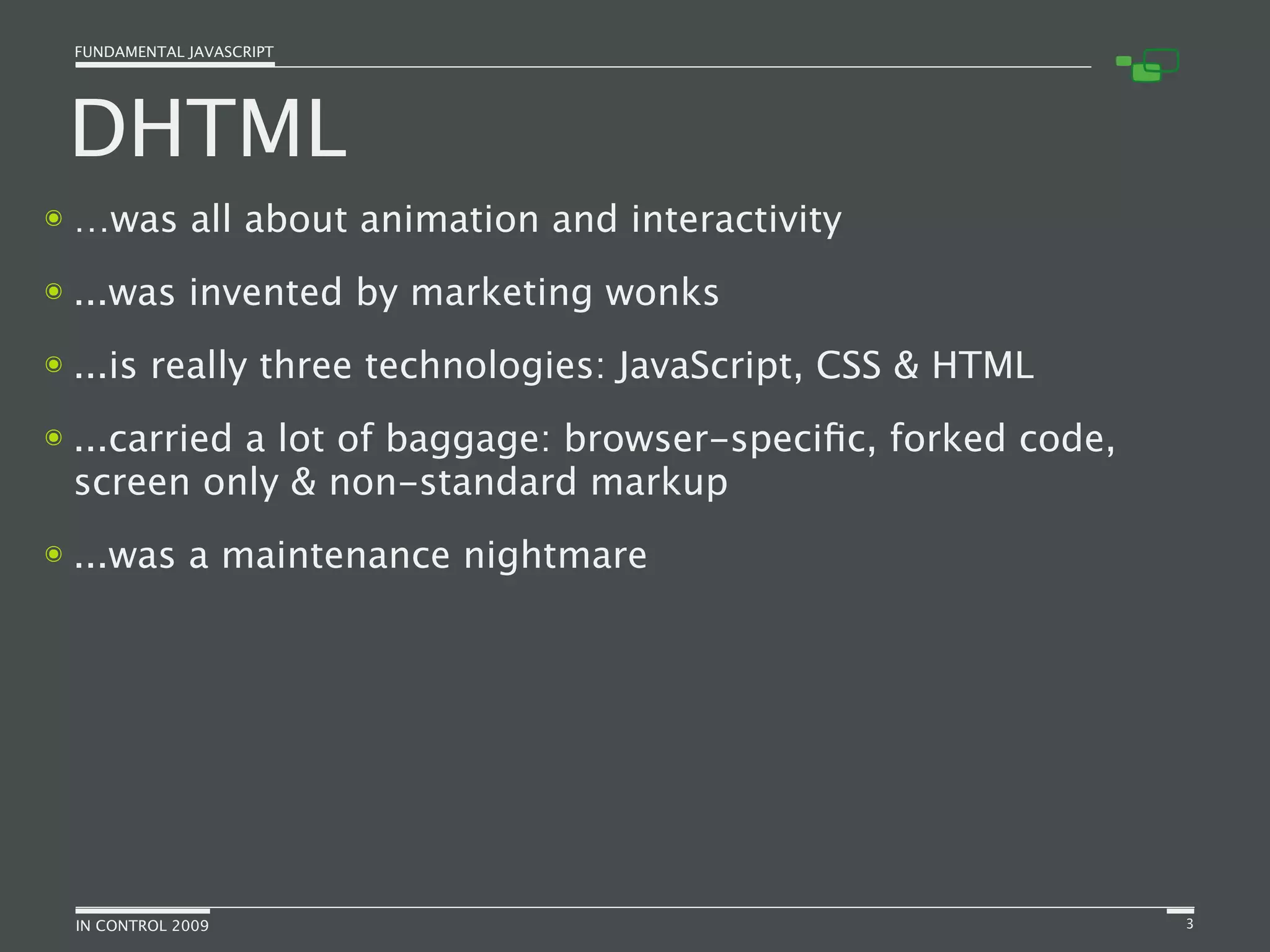 Fundamental JavaScript [In Control 2009]