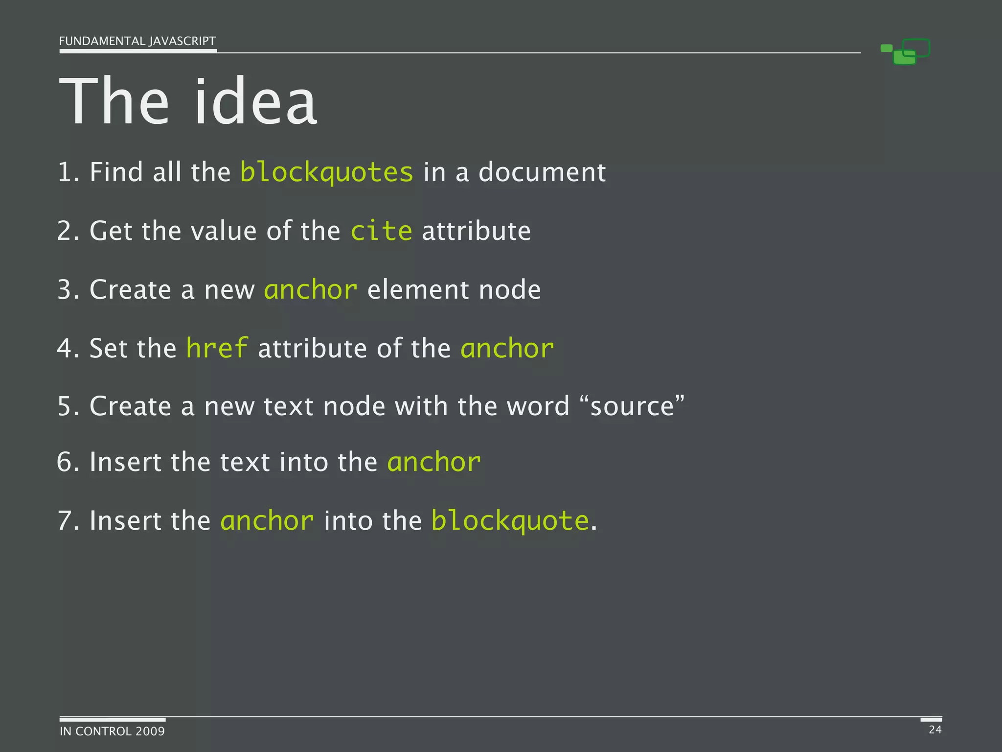 Fundamental JavaScript [In Control 2009]