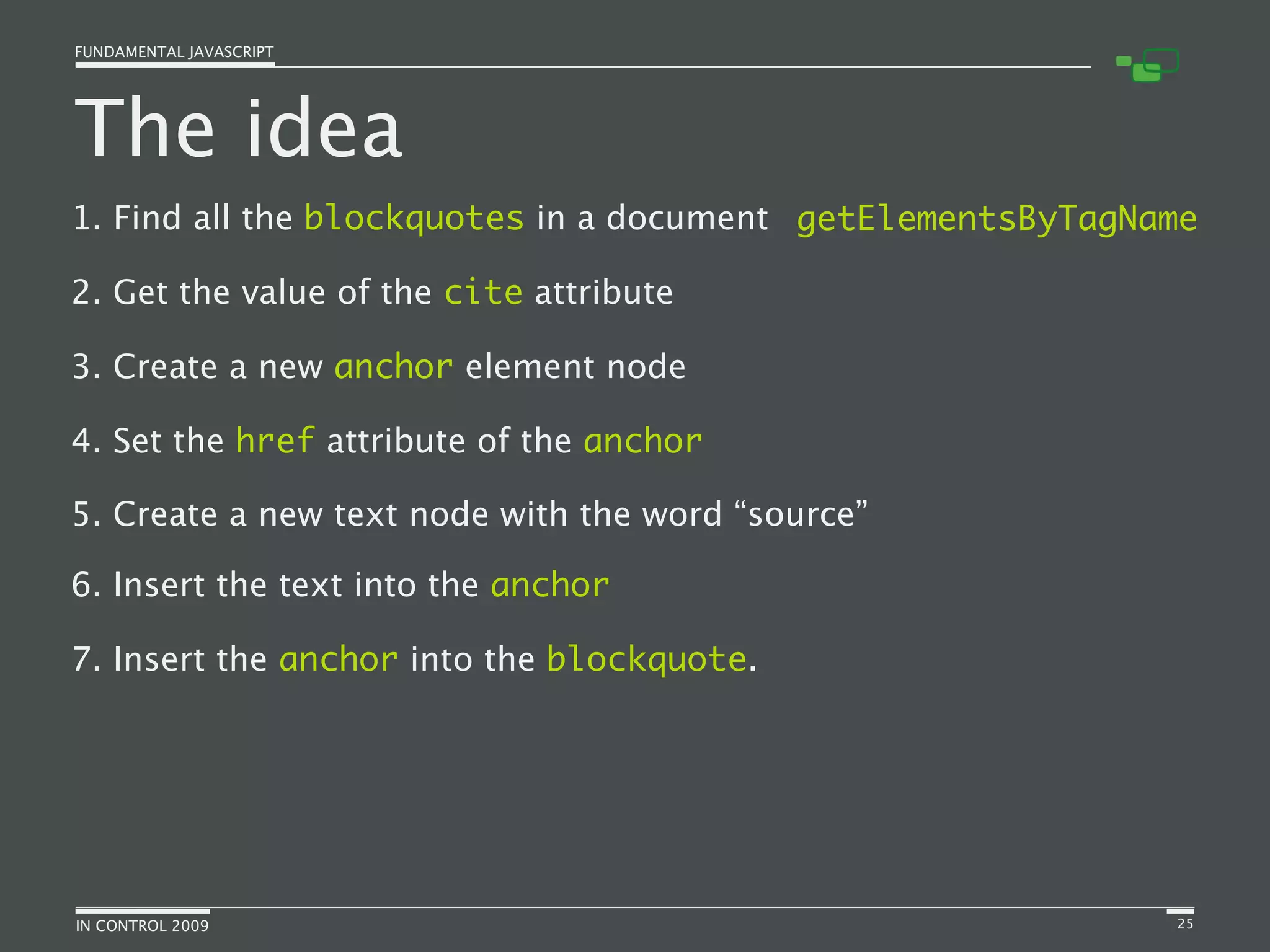 Fundamental JavaScript [In Control 2009]