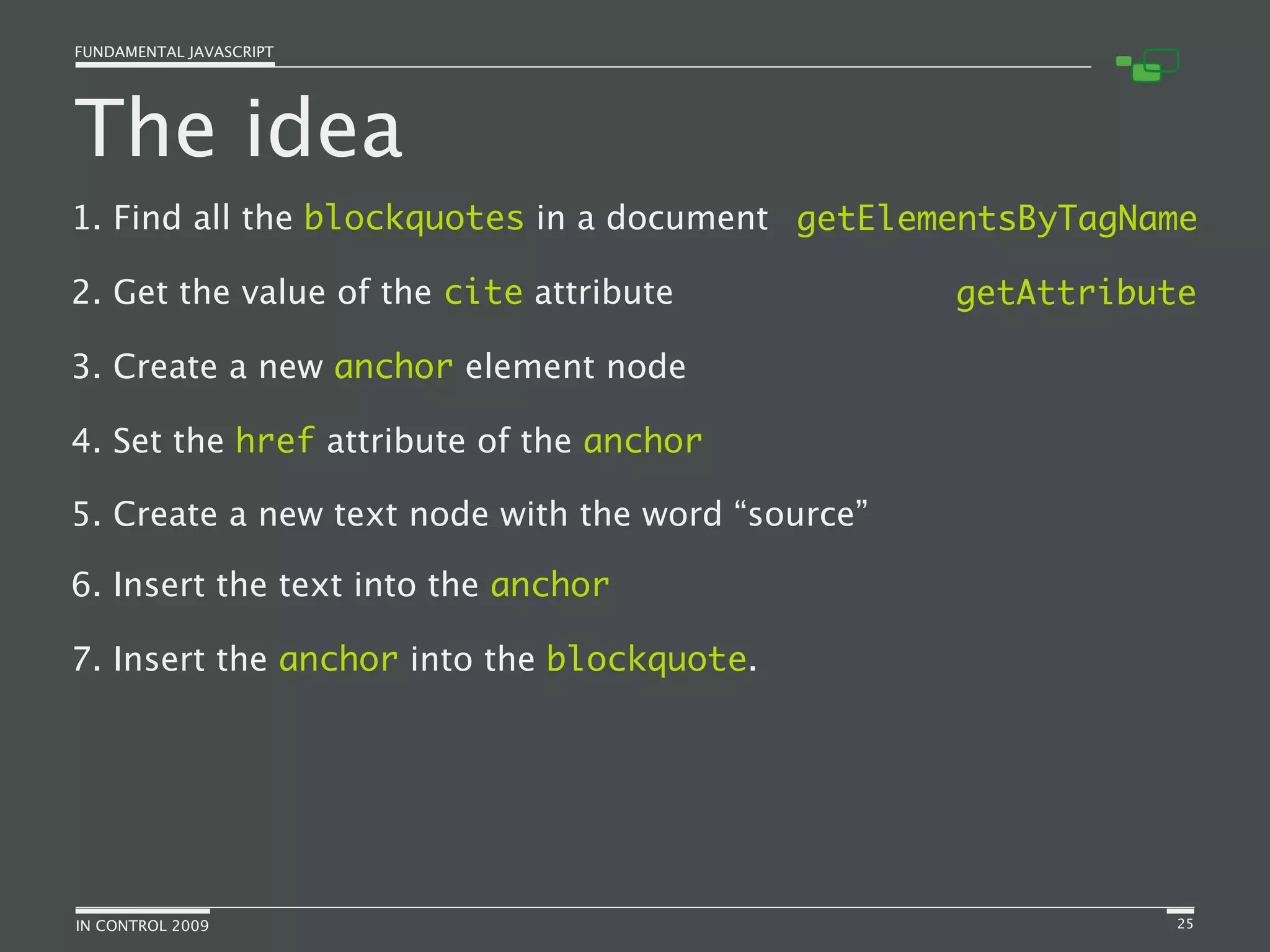 Fundamental JavaScript [In Control 2009]