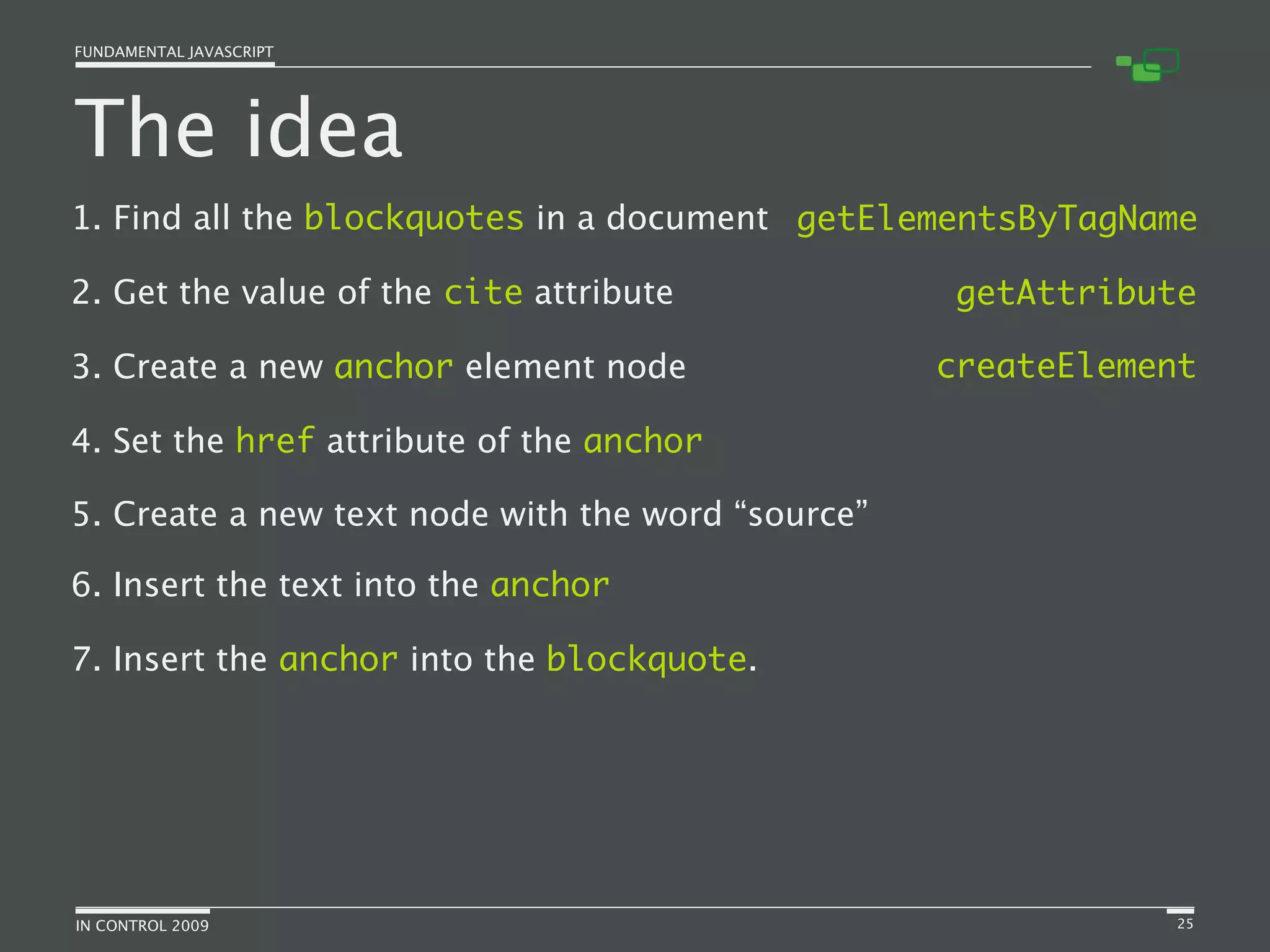 Fundamental JavaScript [In Control 2009]