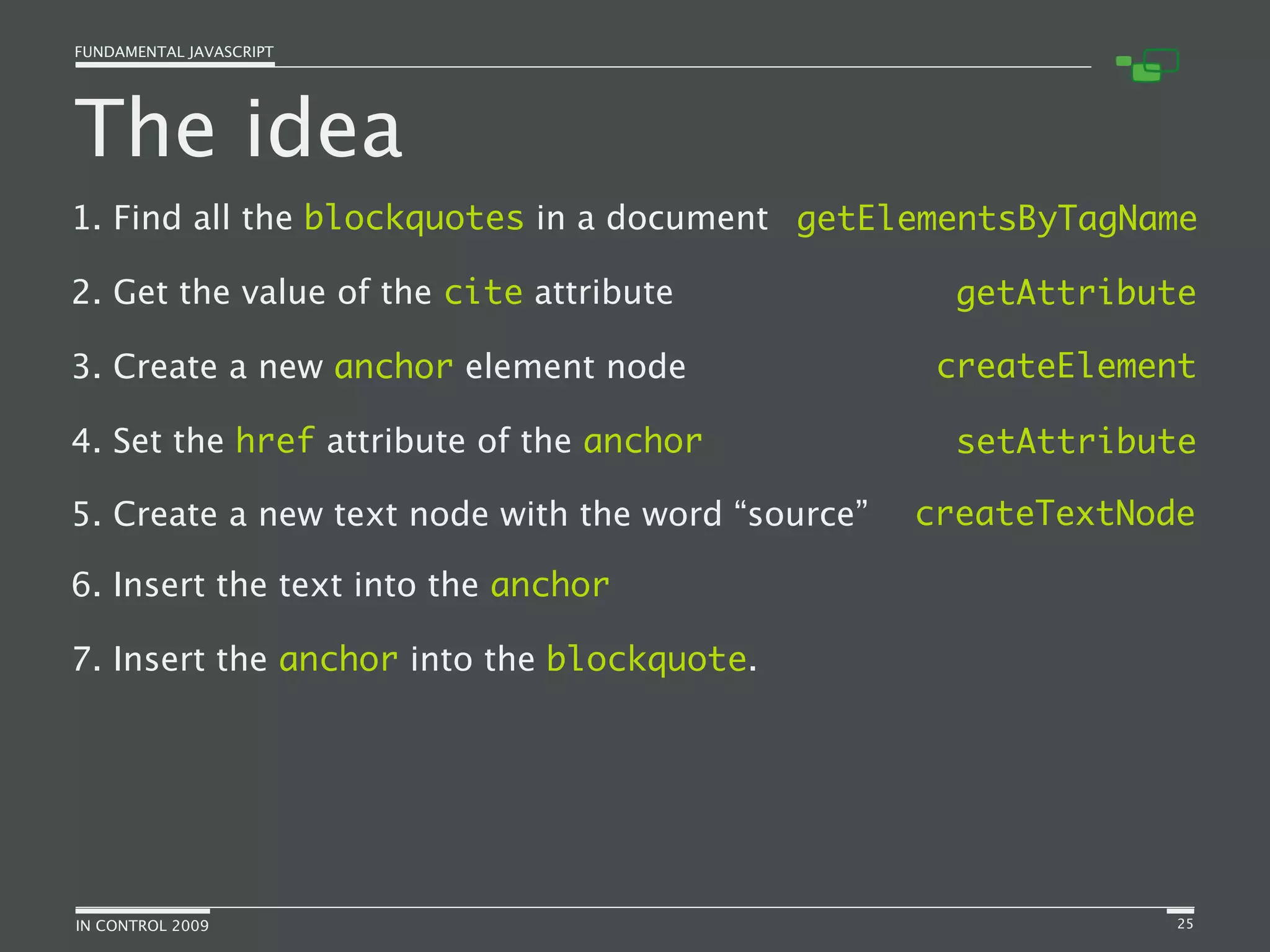 Fundamental JavaScript [In Control 2009]