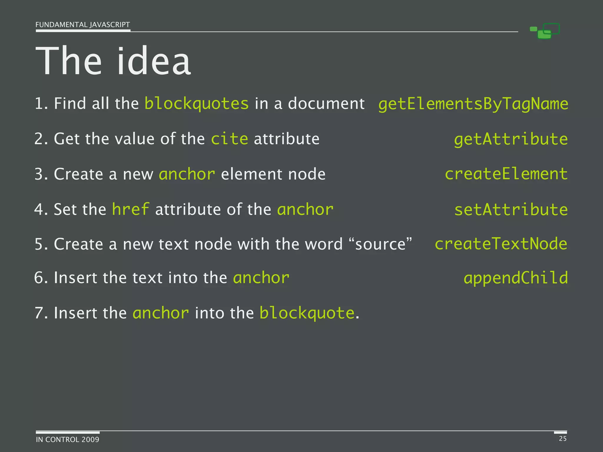 Fundamental JavaScript [In Control 2009]