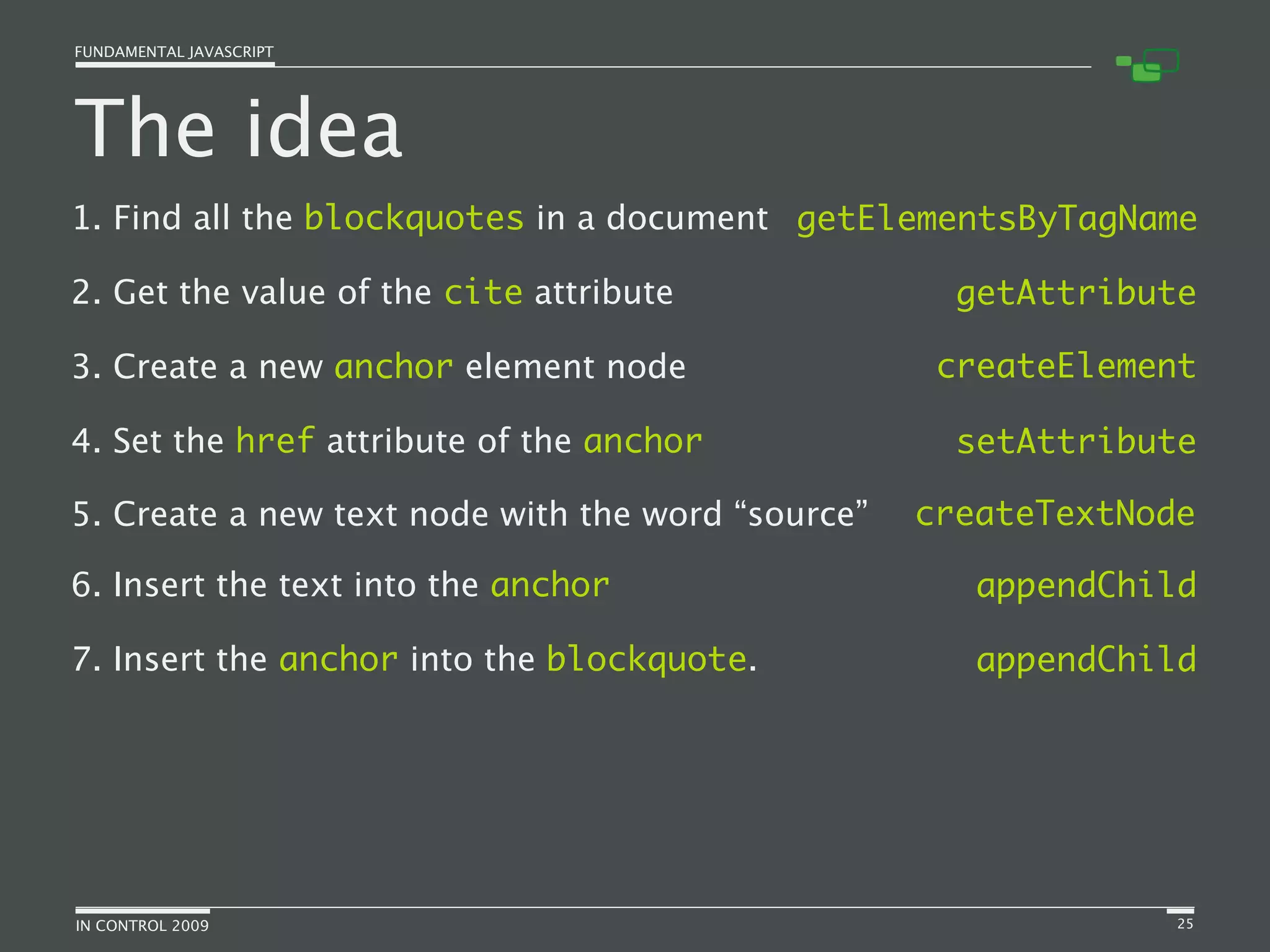 Fundamental JavaScript [In Control 2009]