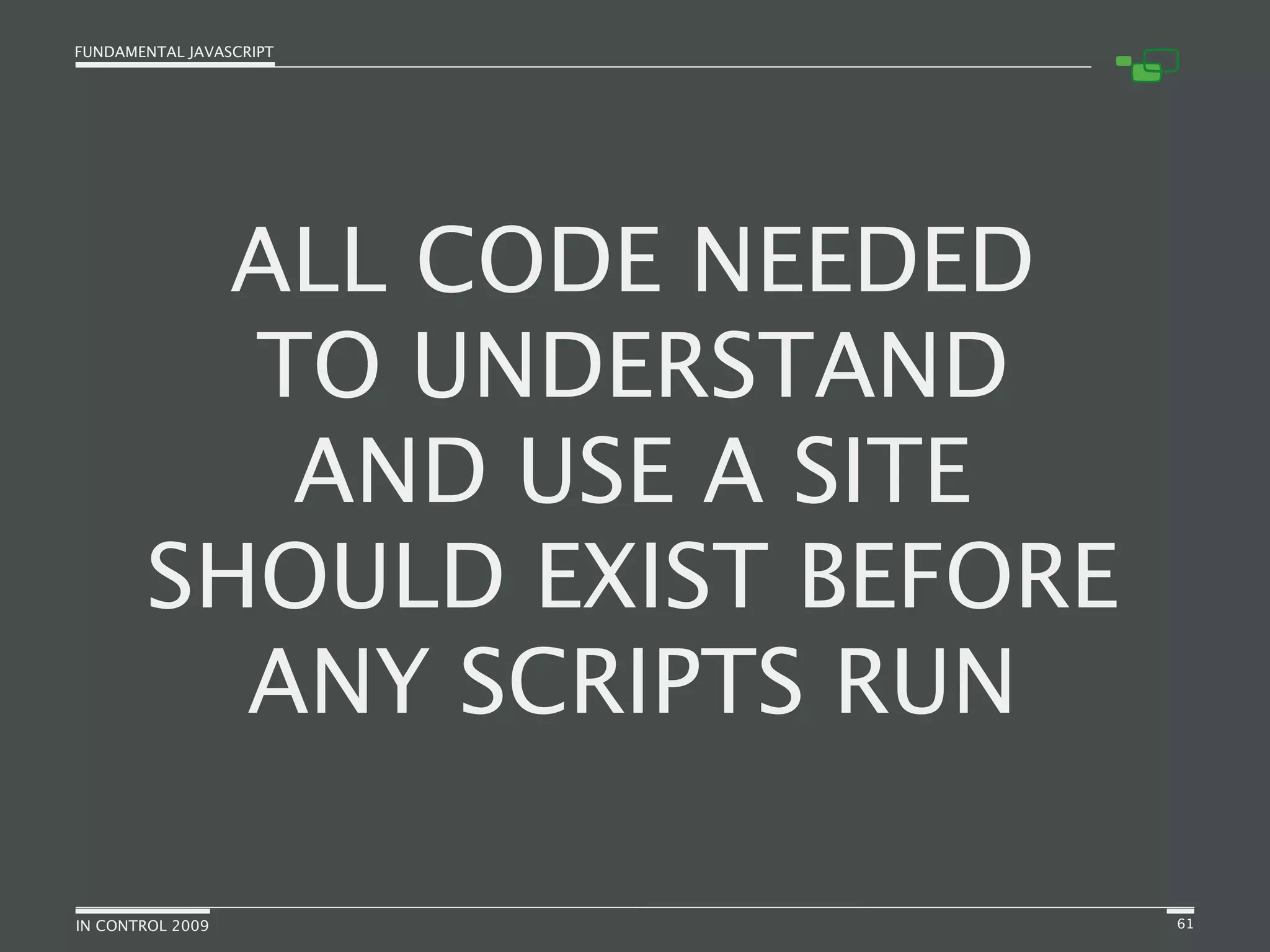 Fundamental JavaScript [In Control 2009]