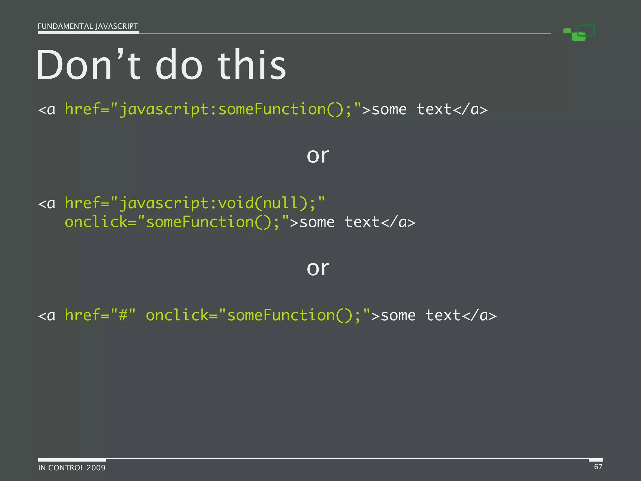 Fundamental JavaScript [In Control 2009]