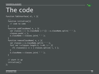 Fundamental JavaScript [In Control 2009]